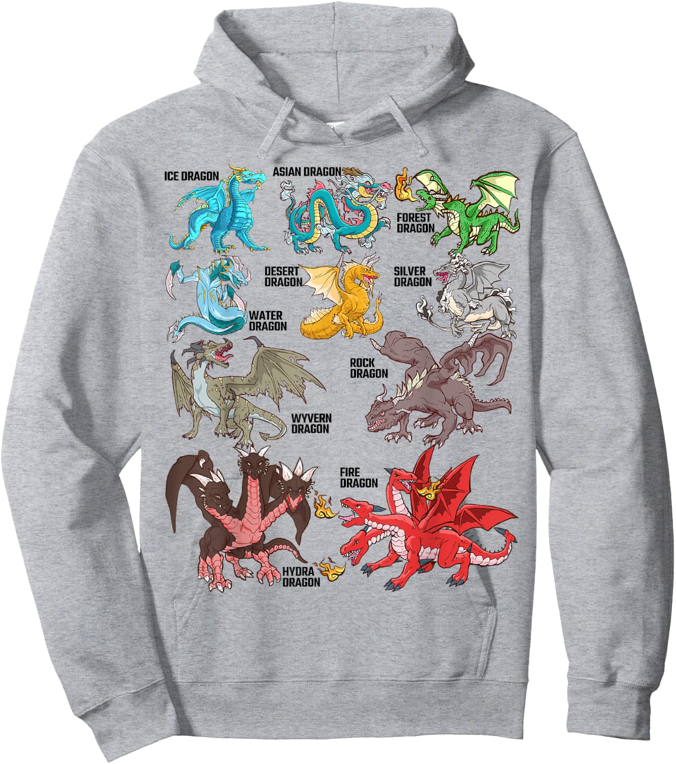 Dragon Types for Dragon Lovers the Dragon Type Hoodie - Hoodie | Ash