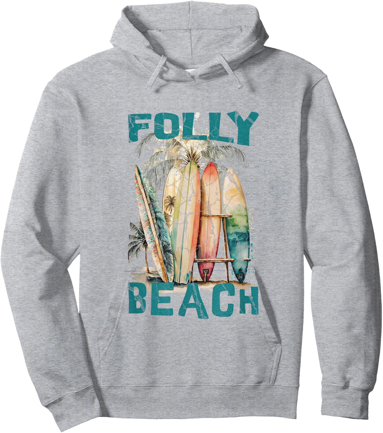 Folly Beach Men Women Girls Kids Hoodie - Hoodie | Ash