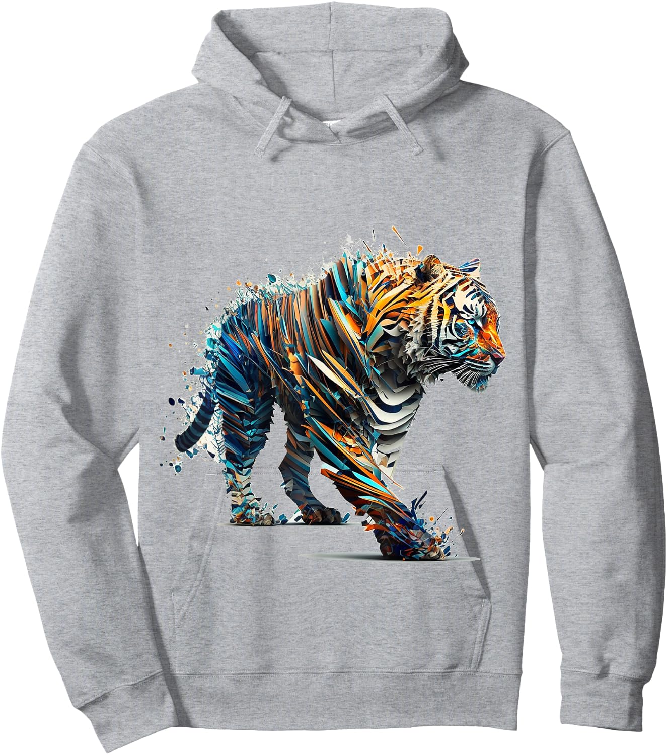 Tiger art colourful tiger motif animal tiger Hoodie - Hoodie | Ash