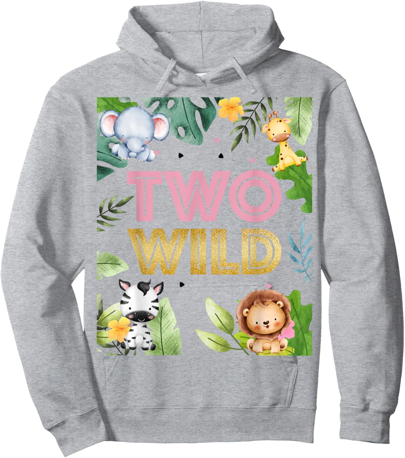 2nd Birthday Two Wild Second Bday Animal Party Hoodie - Hoodie | Ash