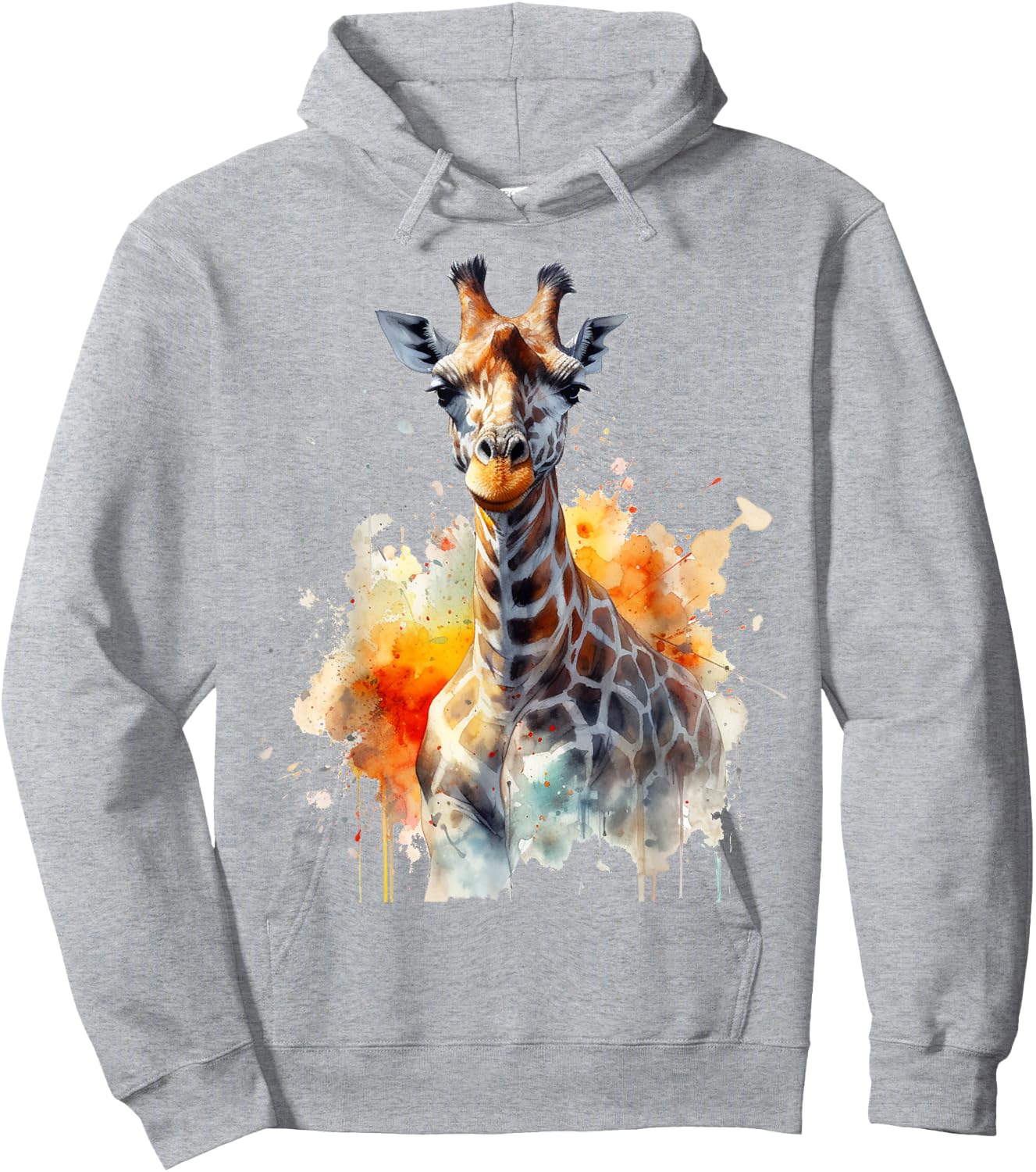 Giraffe Art Animal Artwork Zoo Giraffe Hoodie - Hoodie | Ash