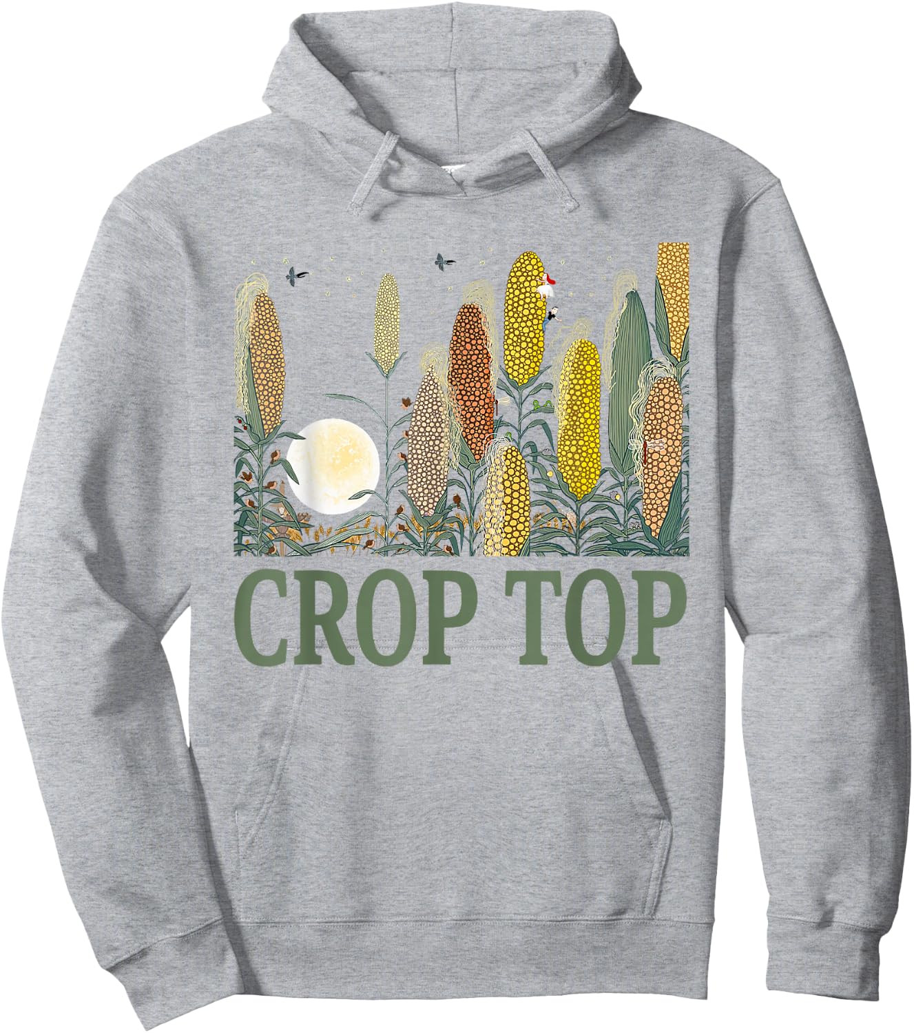 Crop Top Corn Farm Life Midwest Sarcasm Hoodie - Hoodie | Ash
