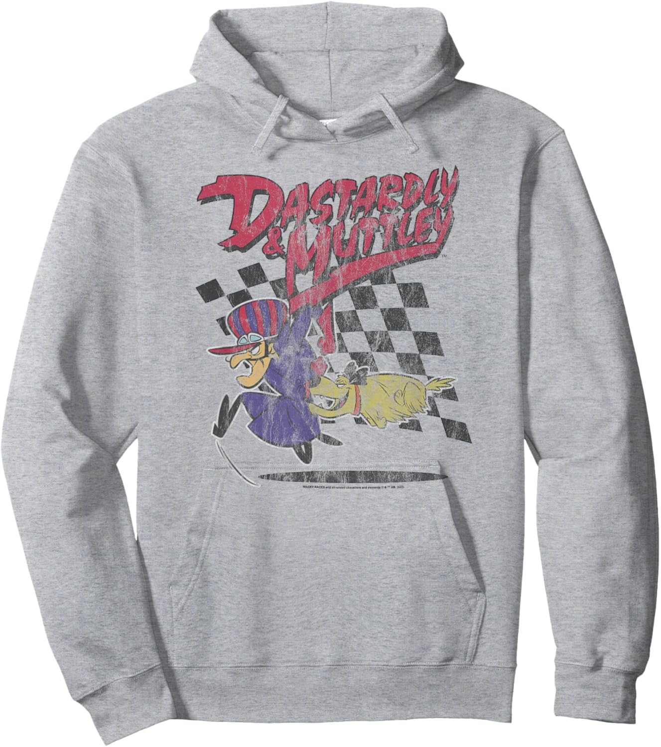 Wacky Races Dastardly and Muttley on Gray Hoodie - Hoodie | Ash