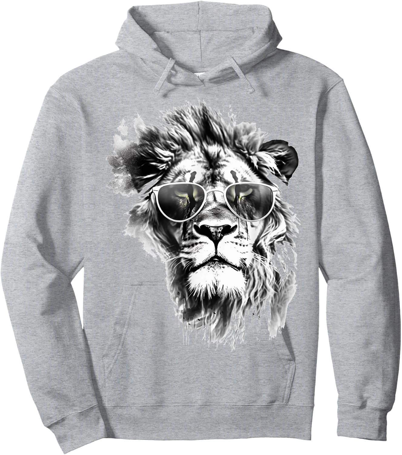 Lion Sunglasses - Art Animal Drawing Lion Hoodie - Hoodie | Ash
