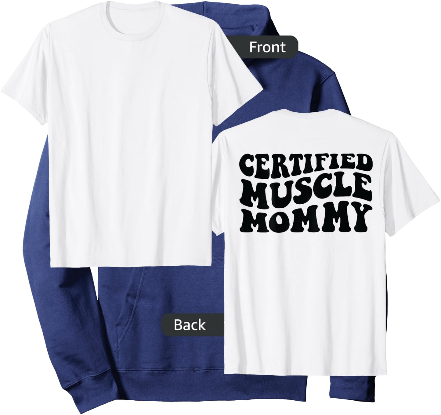 Certified Muscle Mommy on back Hoodie - Hoodie | Navy