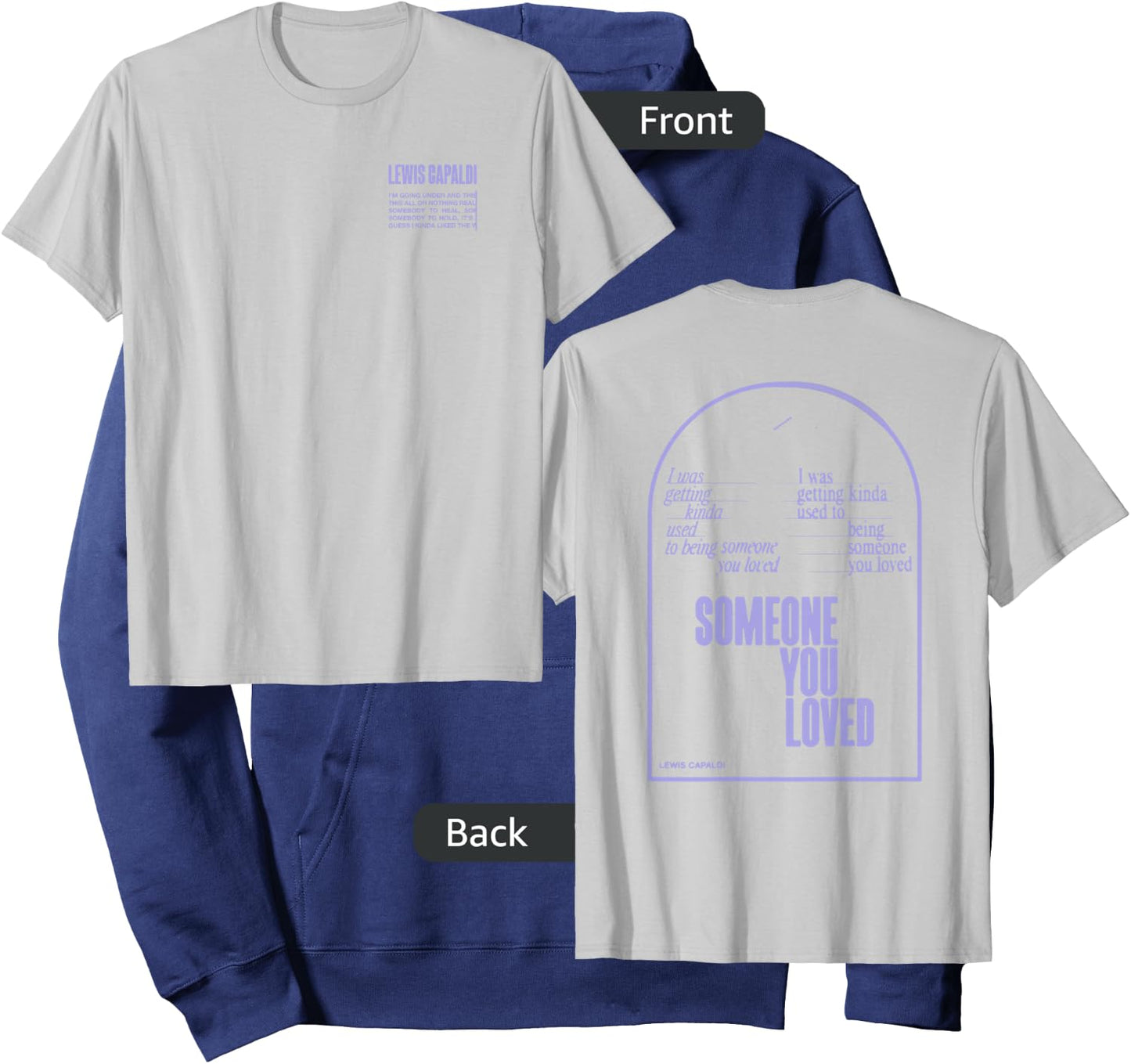 Lewis Capaldi – Slogan Arch On Color Hoodie - Hoodie | Navy