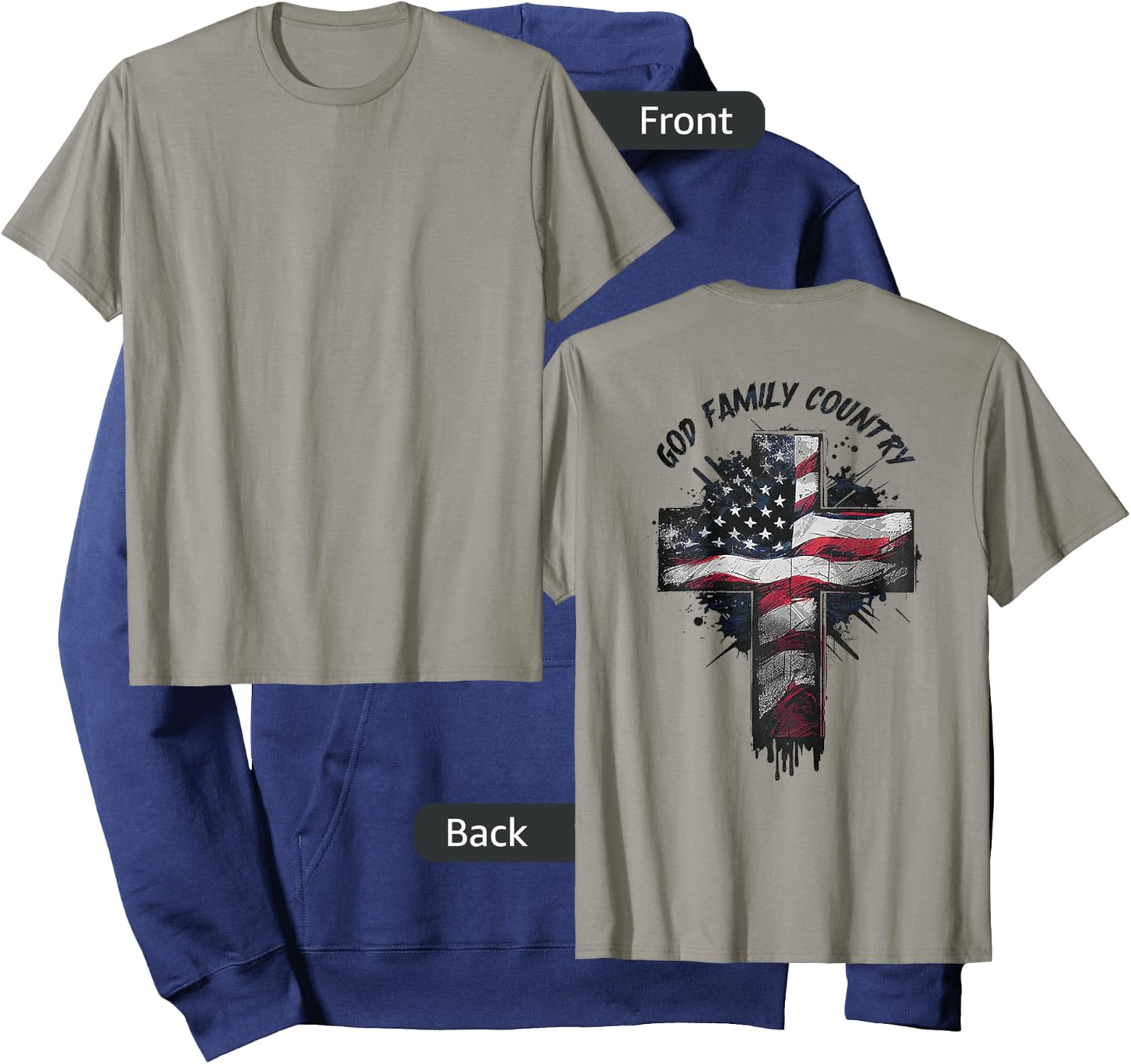 God Family Country (on back) Hoodie - Hoodie | Navy
