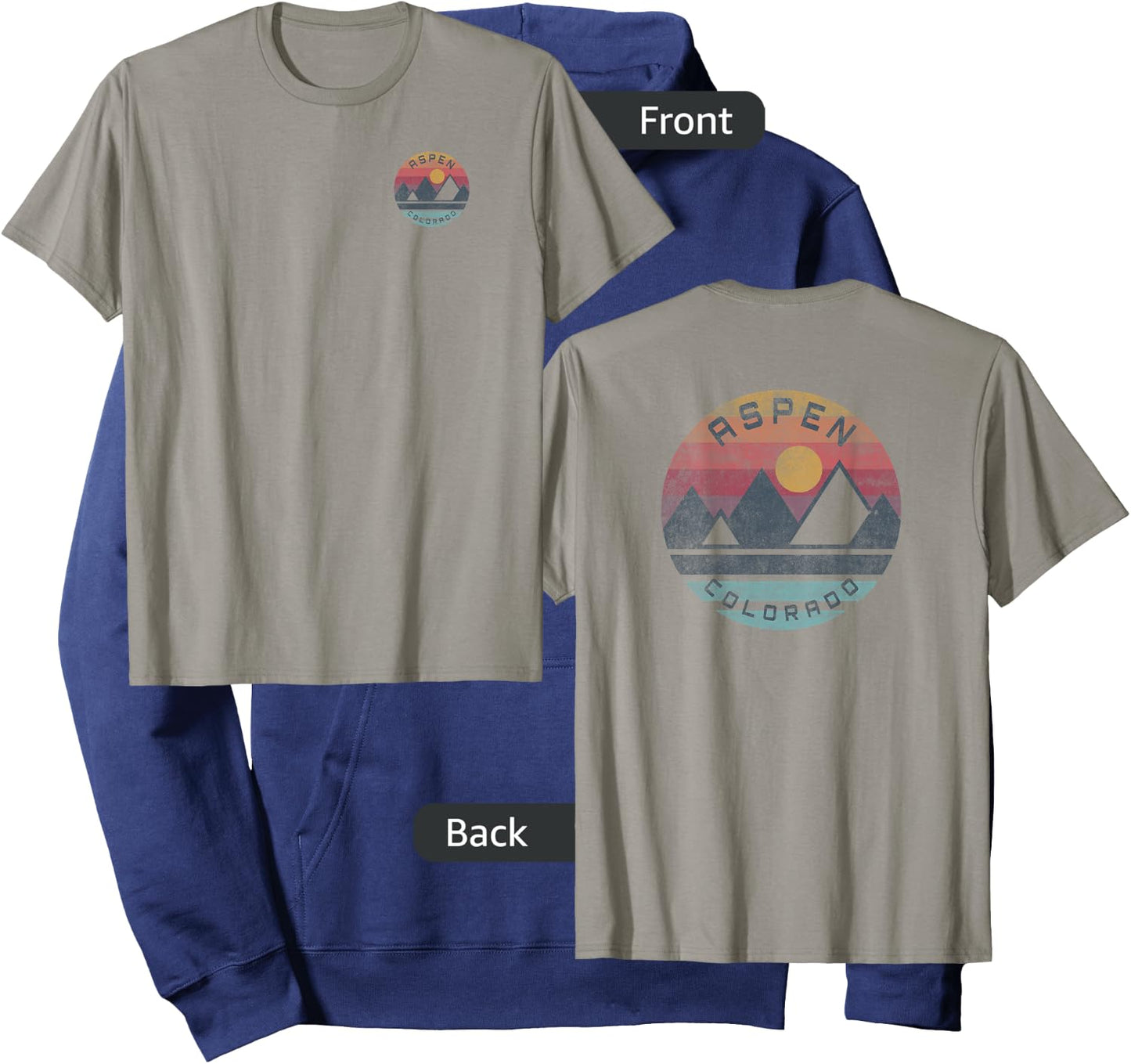 Aspen, Colorado Mountain Graphic Hoodie - Hoodie | Navy