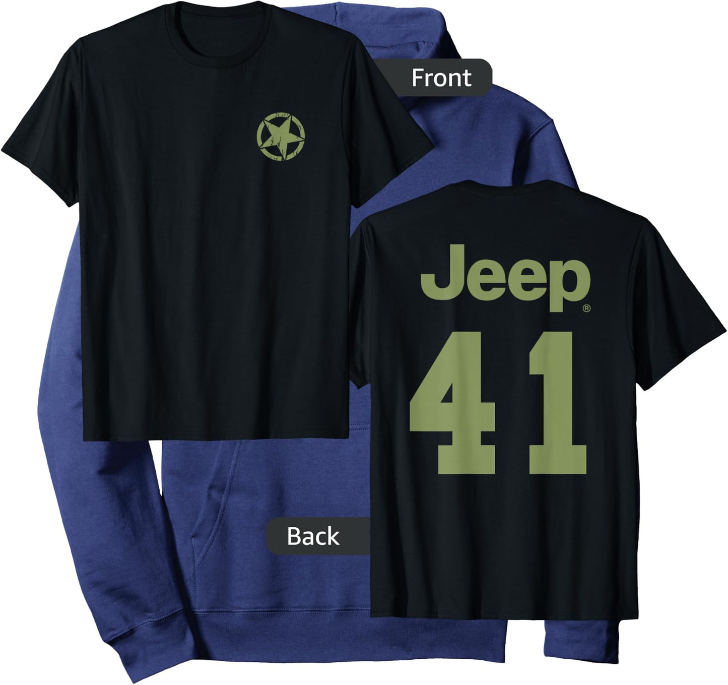 Jeep Star Jersey (Front/Back Print) Hoodie - Hoodie | Navy