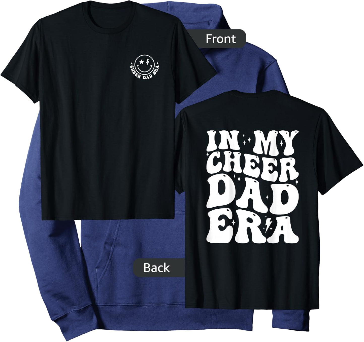 in My Cheer Dad Era Groovy (2 Sides) Hoodie - Hoodie | Navy