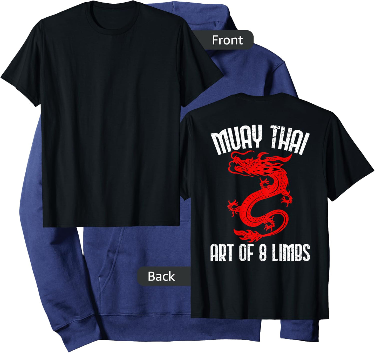 Muay Thai Art Of 8 Limbs Back Printed Shirts Hoodie - Hoodie | Navy