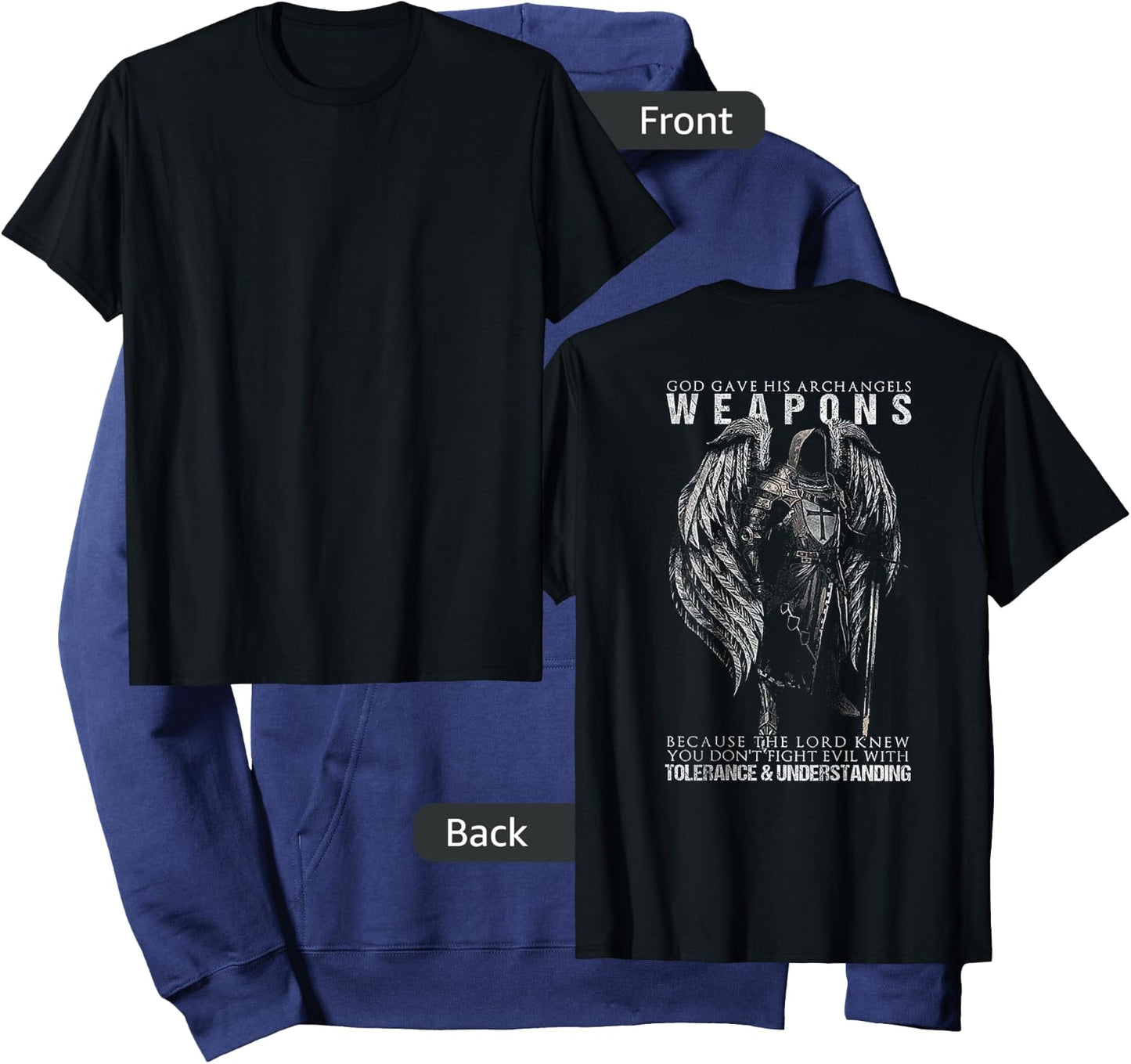 God Gave His Archangel Weapons (on Back) Hoodie - Hoodie | Navy