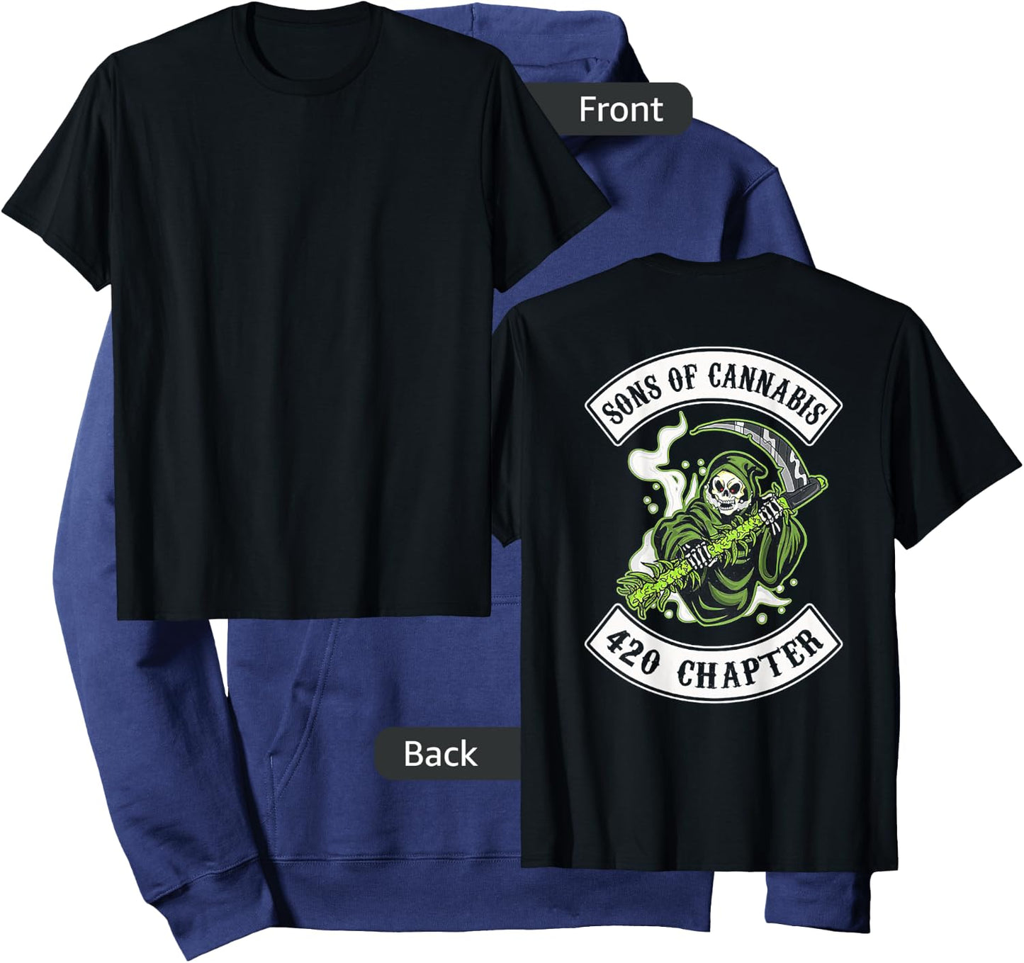 SONS OF CANNABIS 420 CHAPTER (on back) Hoodie - Hoodie | Navy