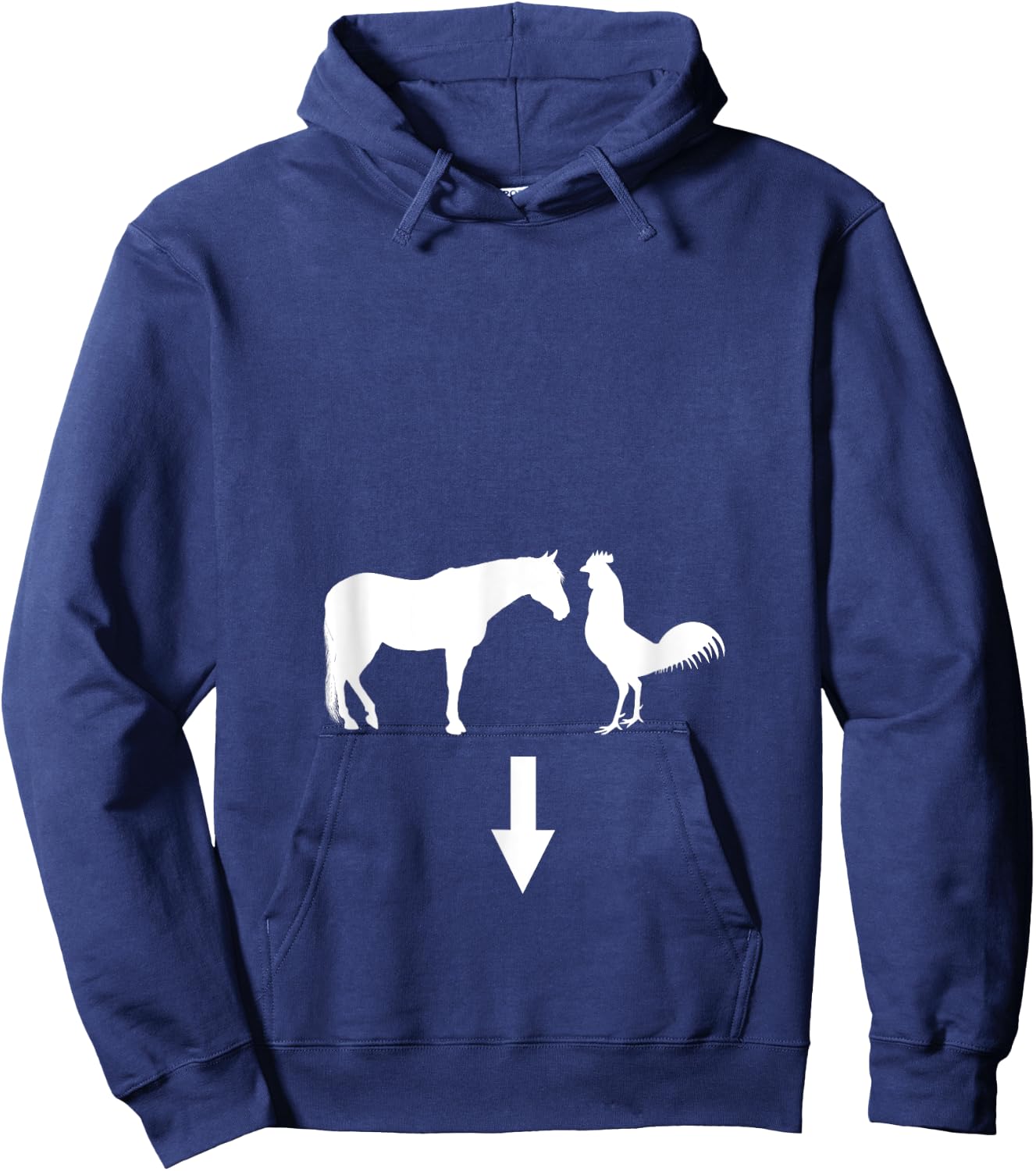 Funny Horse Cock Rooster Hoodie - Hoodie | Navy