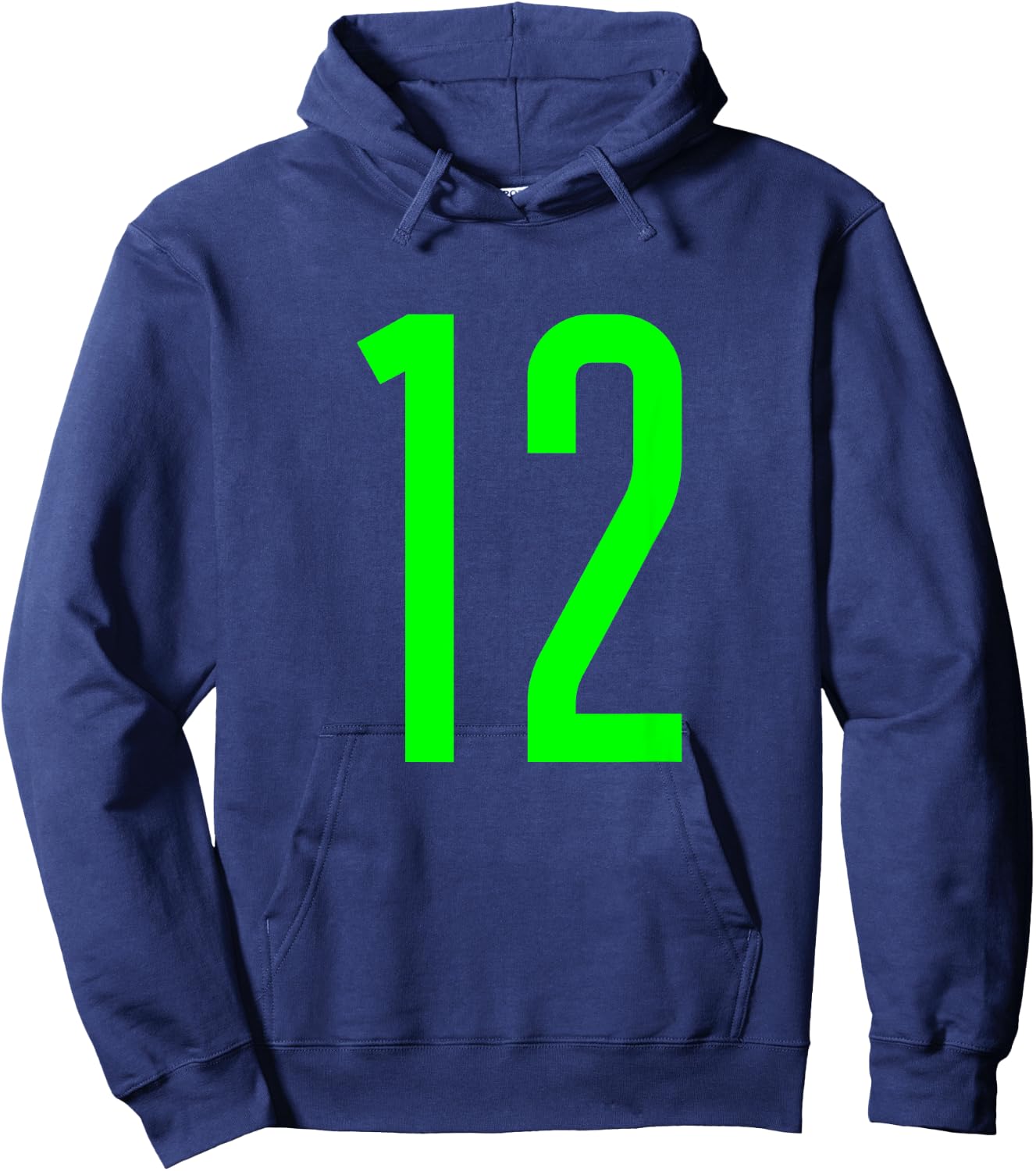 All Sports Fan Favorite Green Number #12 Jersey Hoodie - Hoodie | Navy