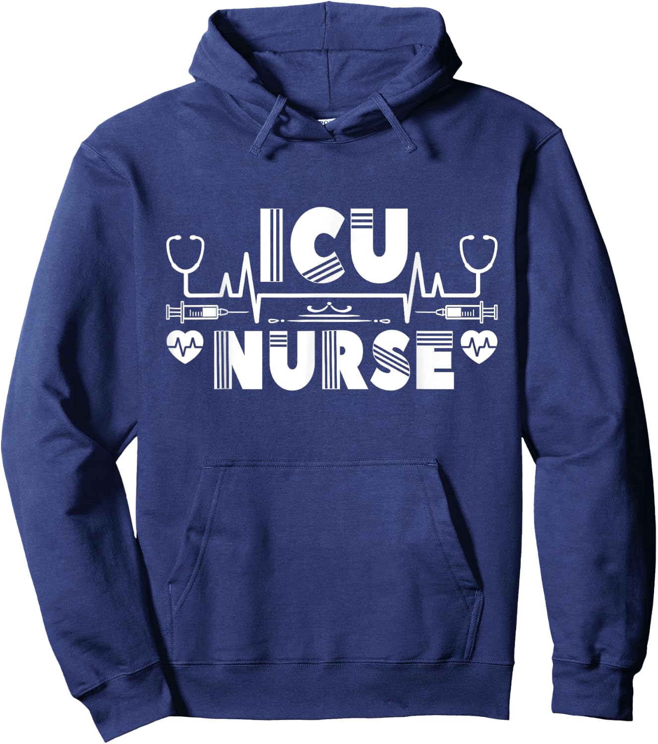 Icu Nurse Hospital Intensive Care Ice Nursing Hoodie - Hoodie | Navy
