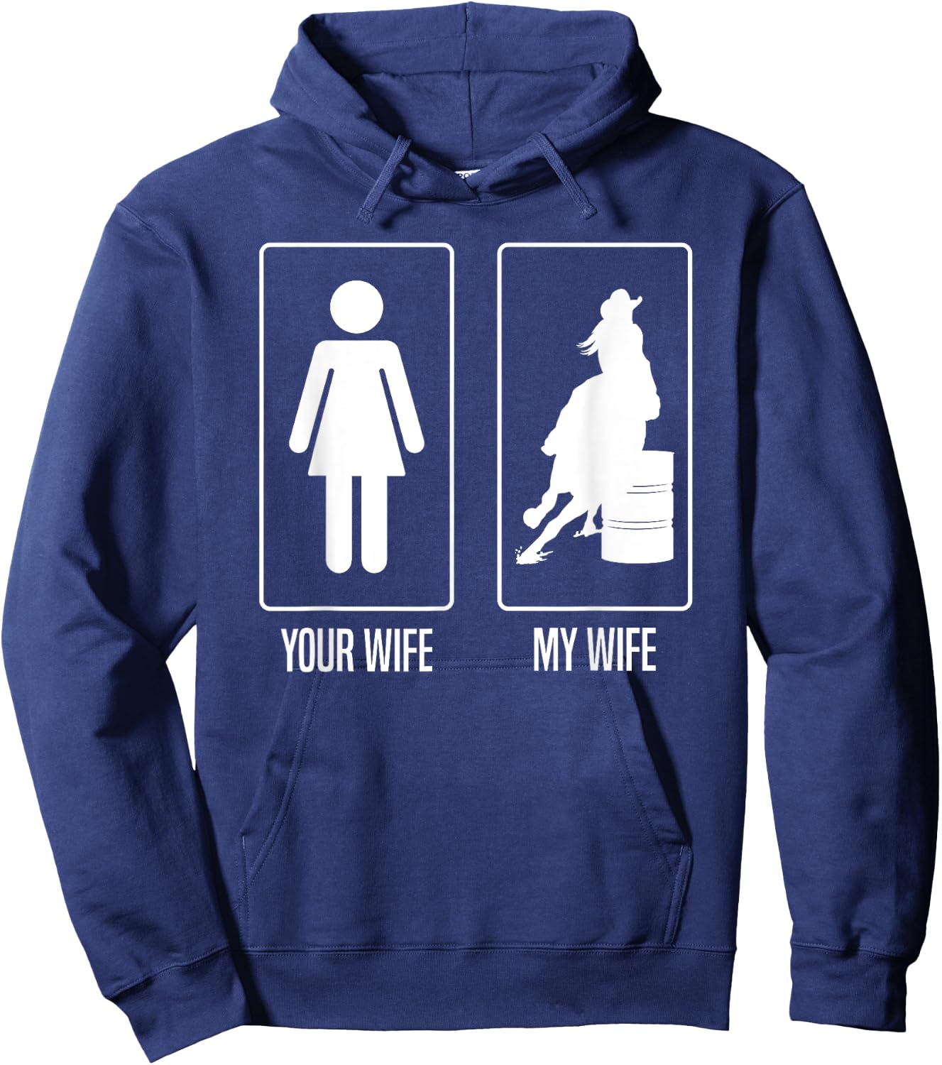 Your Wife My Wife Rodeo Barrel Racer Husband Hoodie - Hoodie | Navy