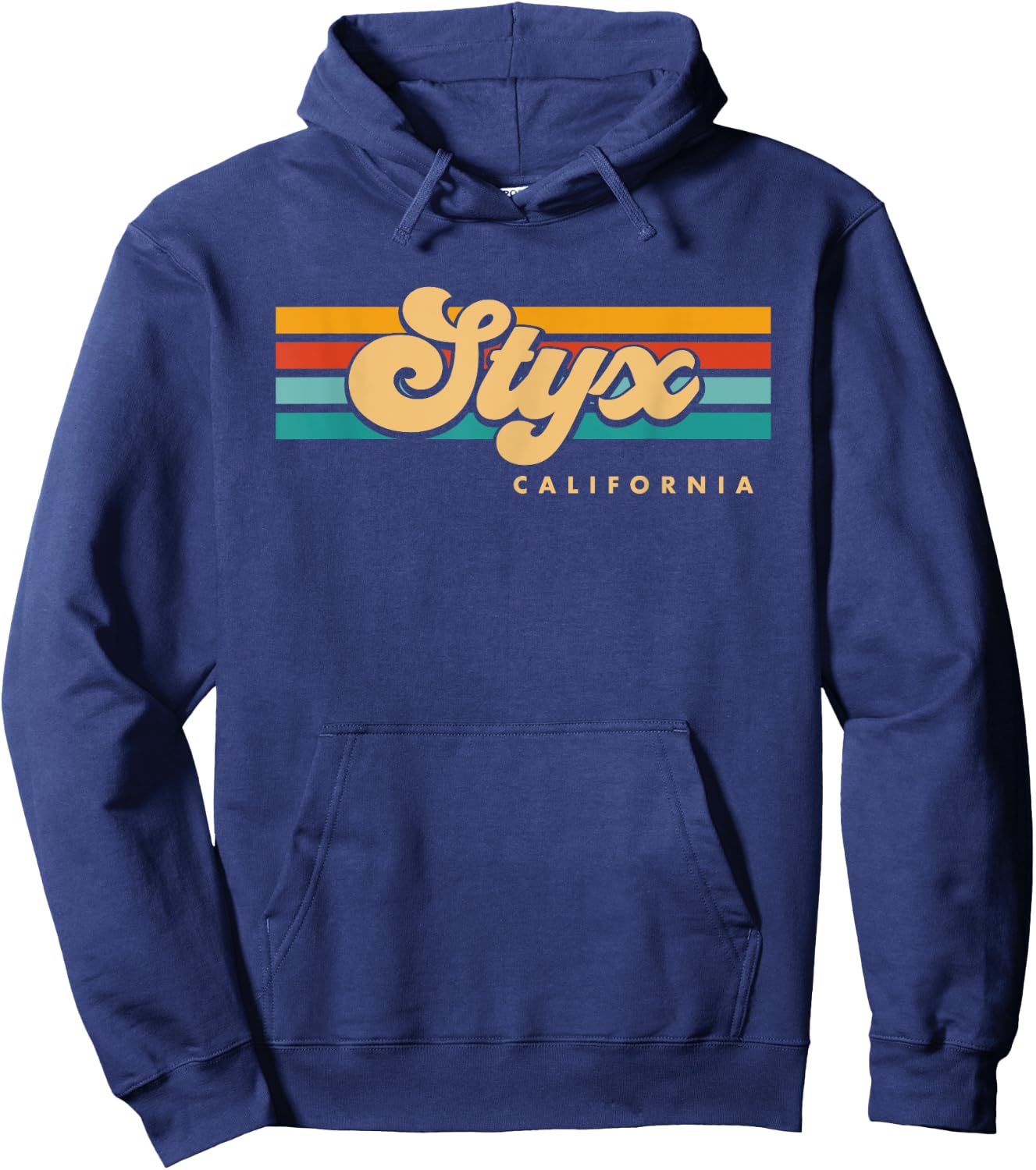 Vintage Sunset Stripes Styx, California Hoodie - Hoodie | Navy