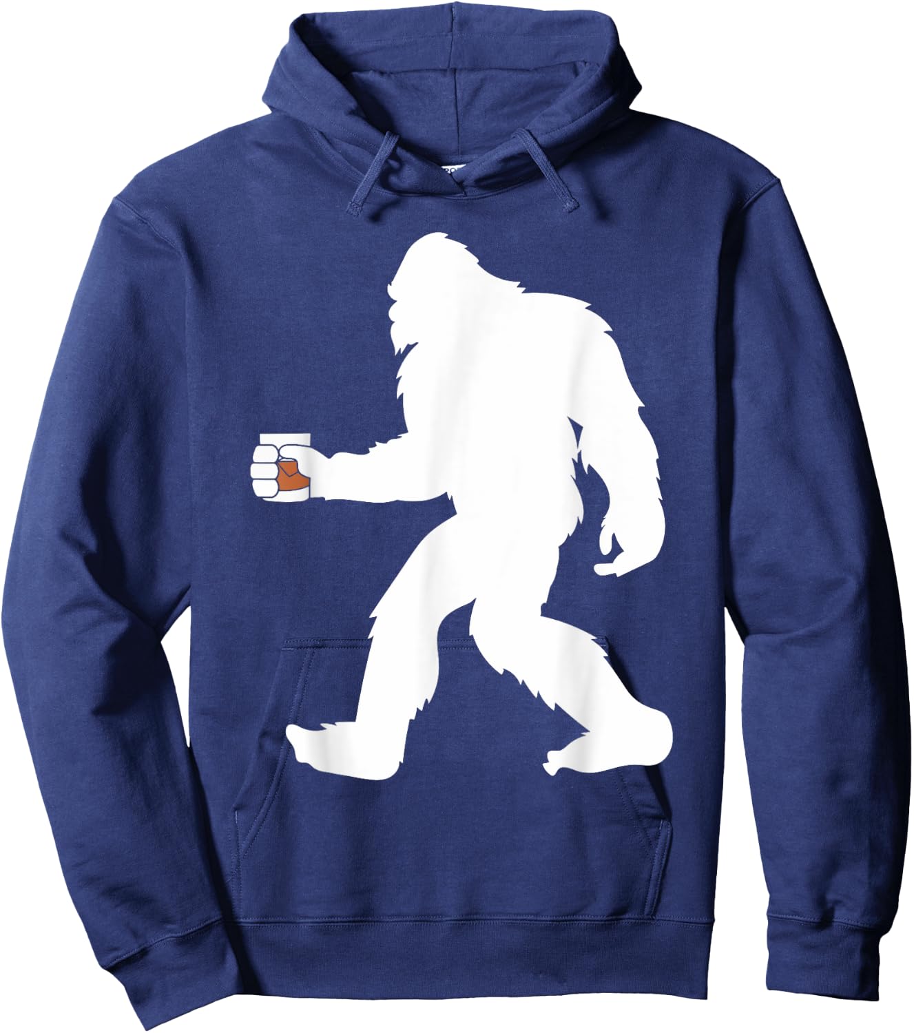 Bourbon Whiskey Drinking Bigfoot Sasquatch Hoodie - Hoodie | Navy