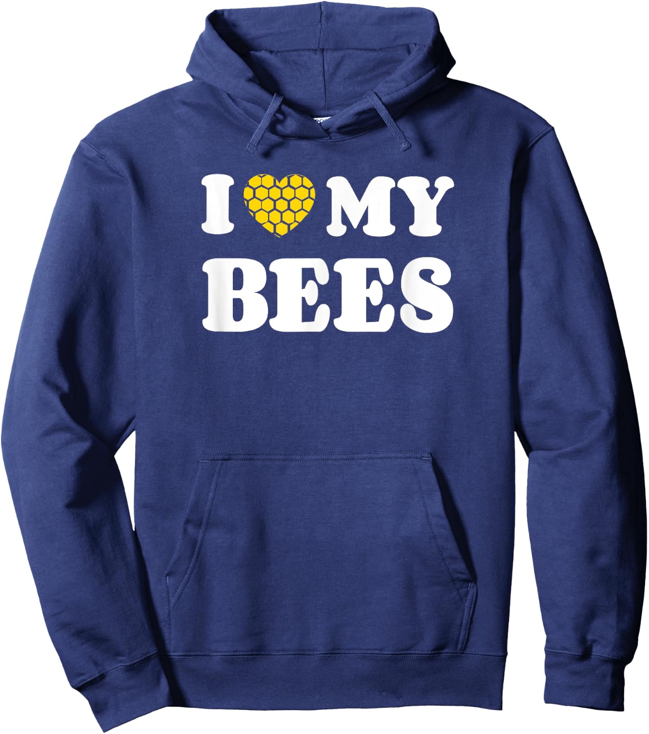I Love My Bees Honeycomb Heart Hoodie - Hoodie | Navy