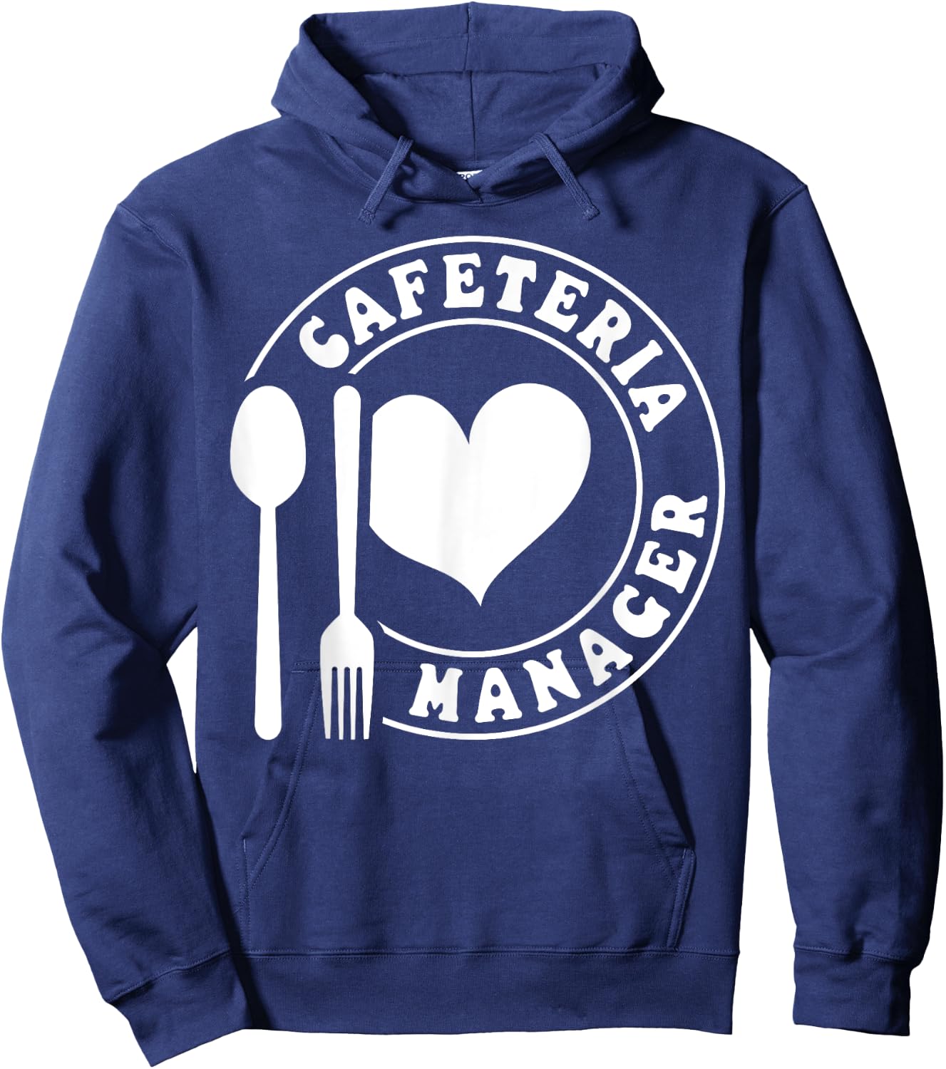 Cafeteria Manager Heart Hoodie - Hoodie | Navy