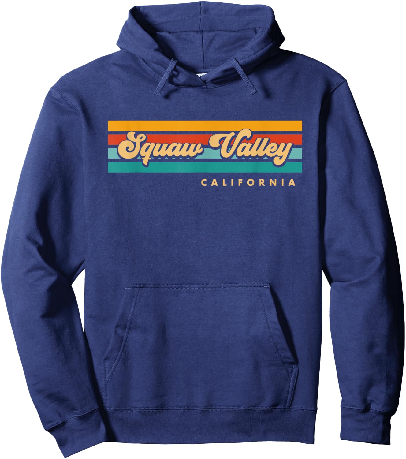 Vintage Sunset Stripes Squaw Valley, California Hoodie - Hoodie | Navy