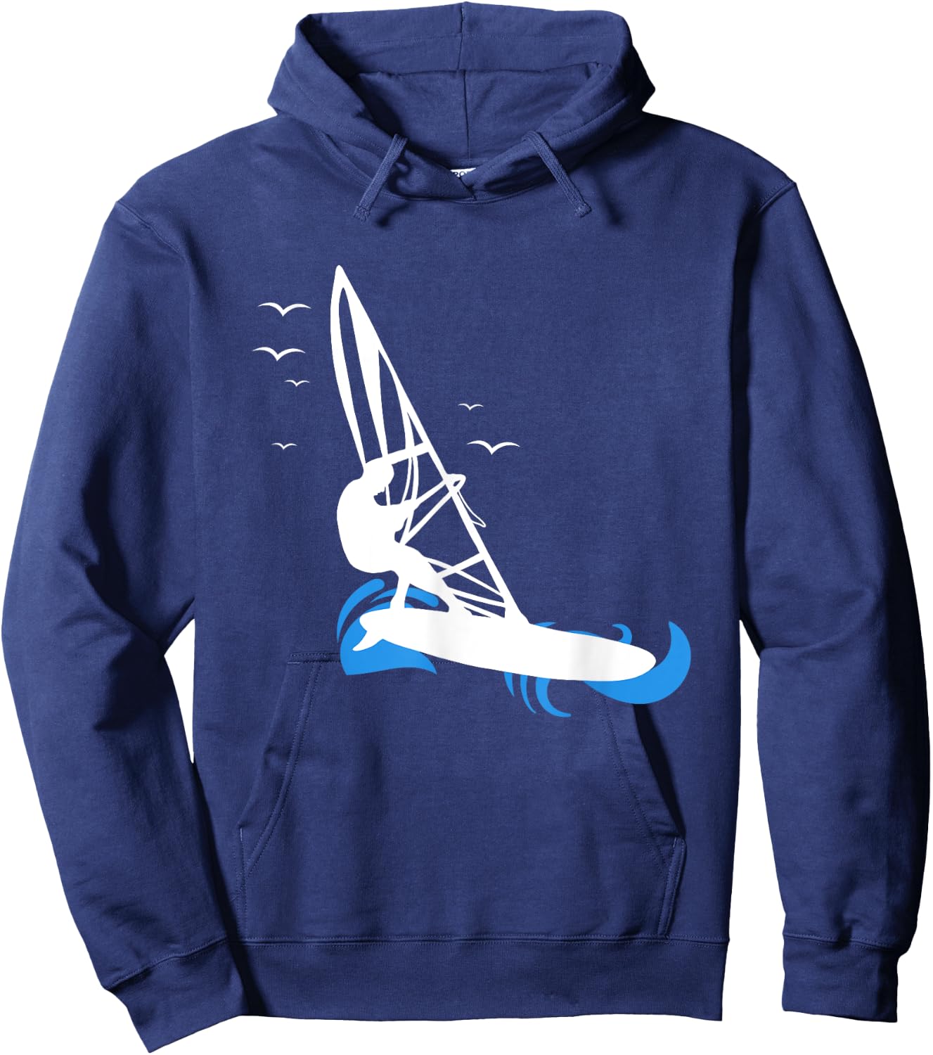 Waves Birds Windsurfing Windsurfing Surfboard Hoodie - Hoodie | Navy