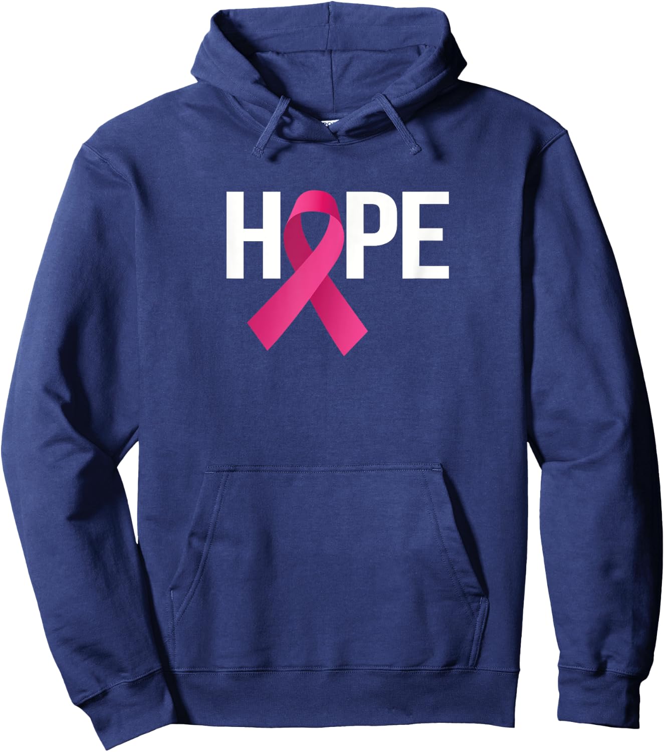 Hope Breast Cancer Awareness Month Pink Ribbon Hoodie - Hoodie | Navy