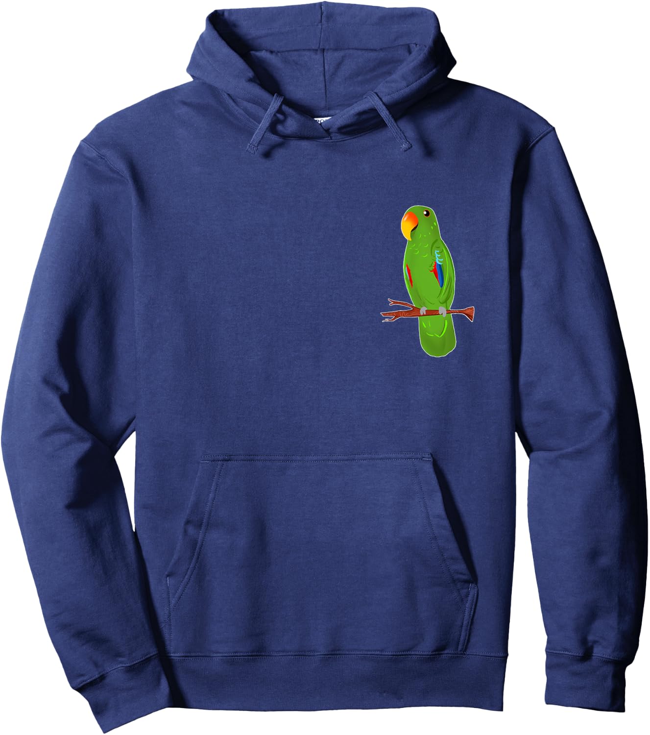 Green Eclectus Parrot Cute Drawing Hoodie - Hoodie | Navy