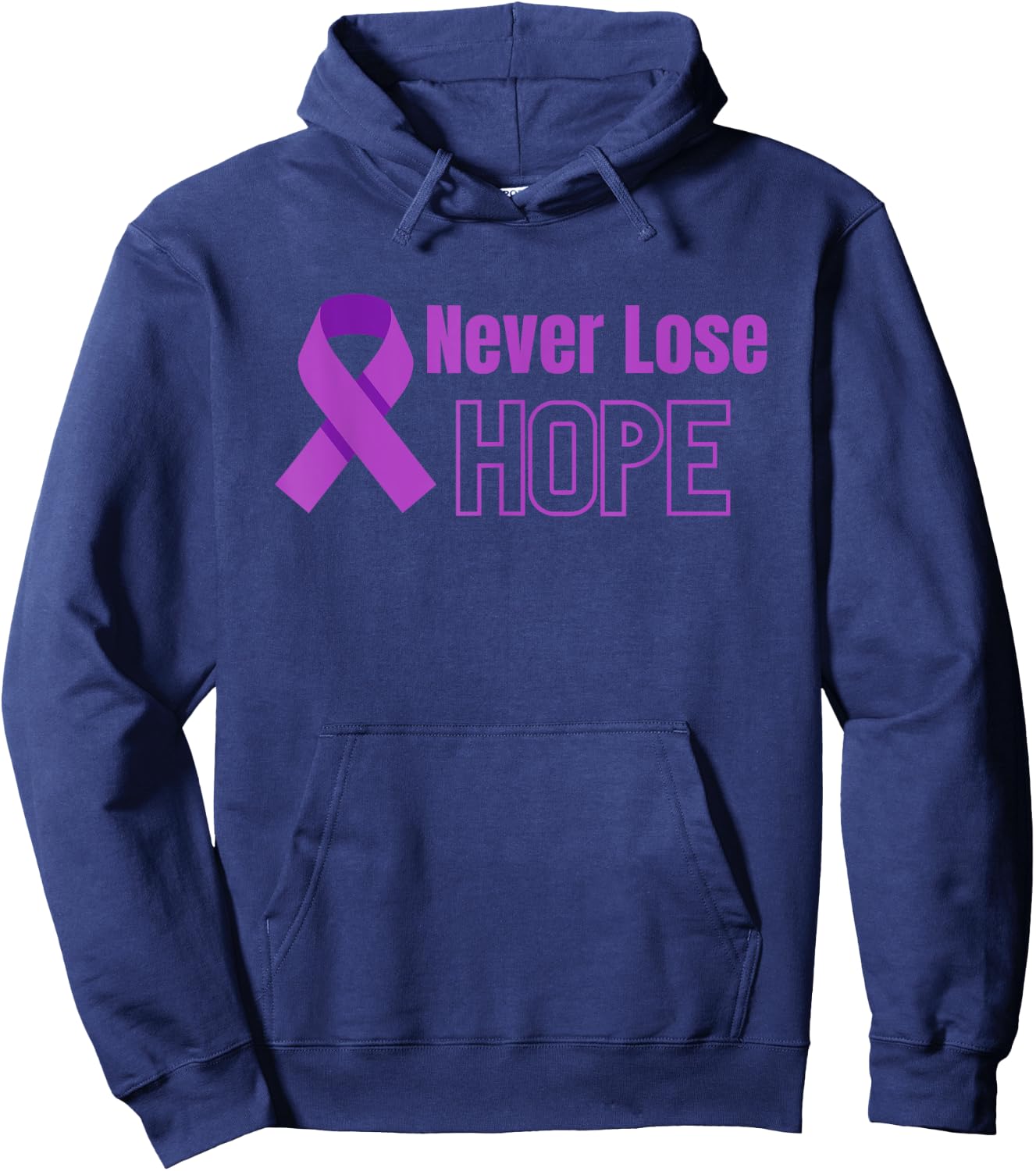 Relay Cancer Awareness Walking Life Ribbon Hoodie - Hoodie | Navy