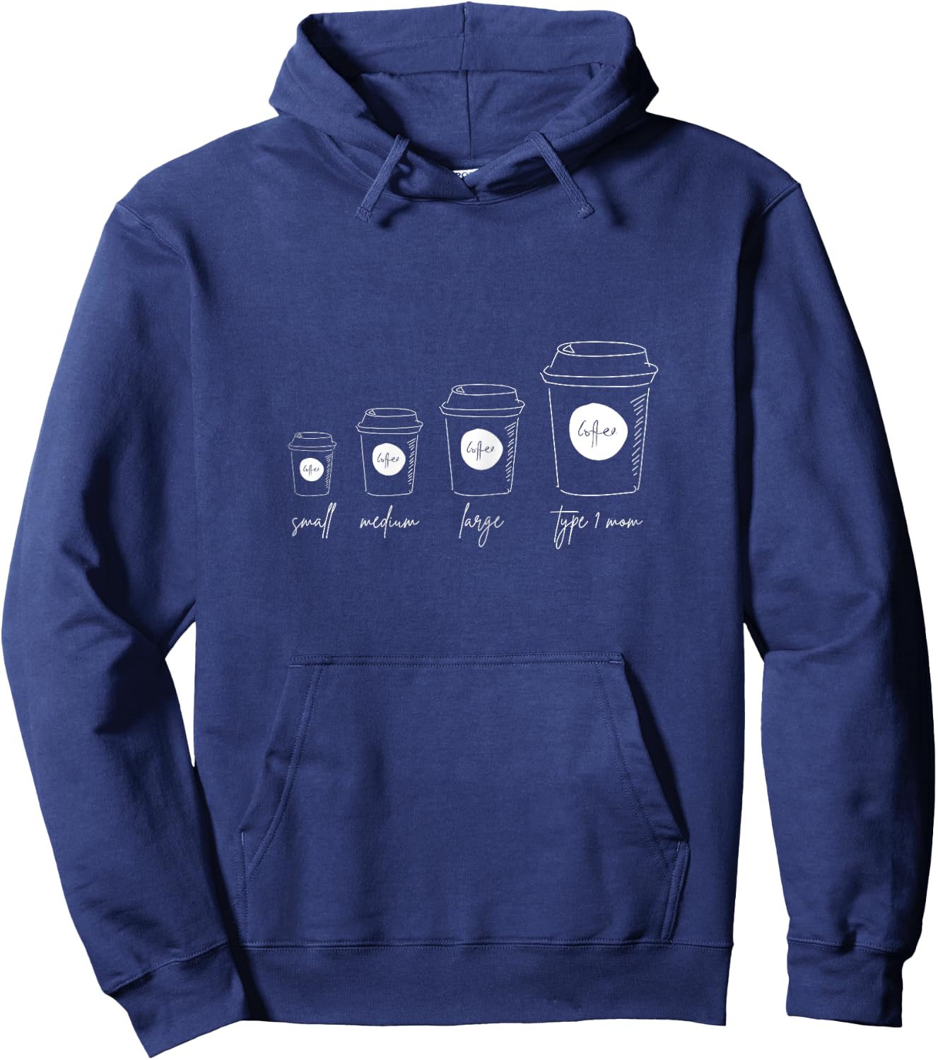 Coffee of a Type 1 Mom, Type 1 Diabetes Hoodie - Hoodie | Navy