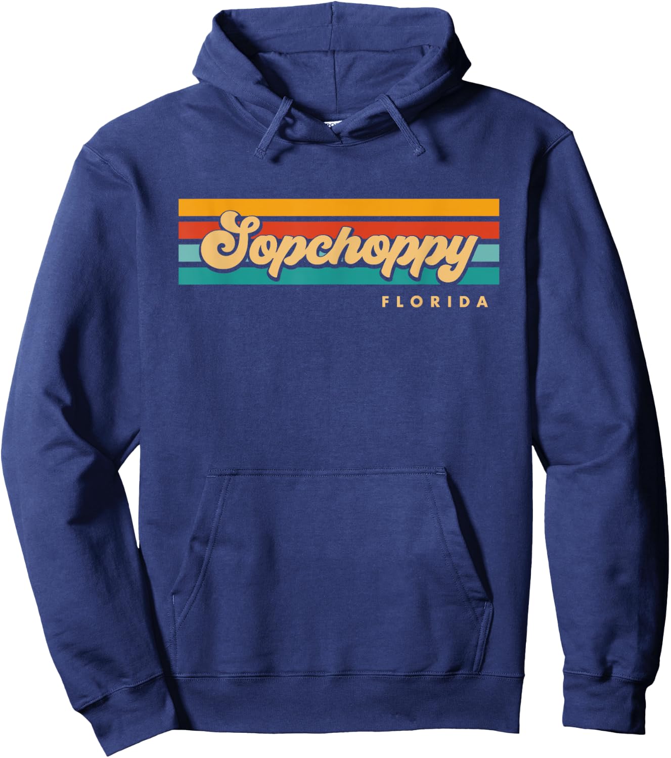 Vintage Sunset Stripes Sopchoppy, Florida Hoodie - Hoodie | Navy