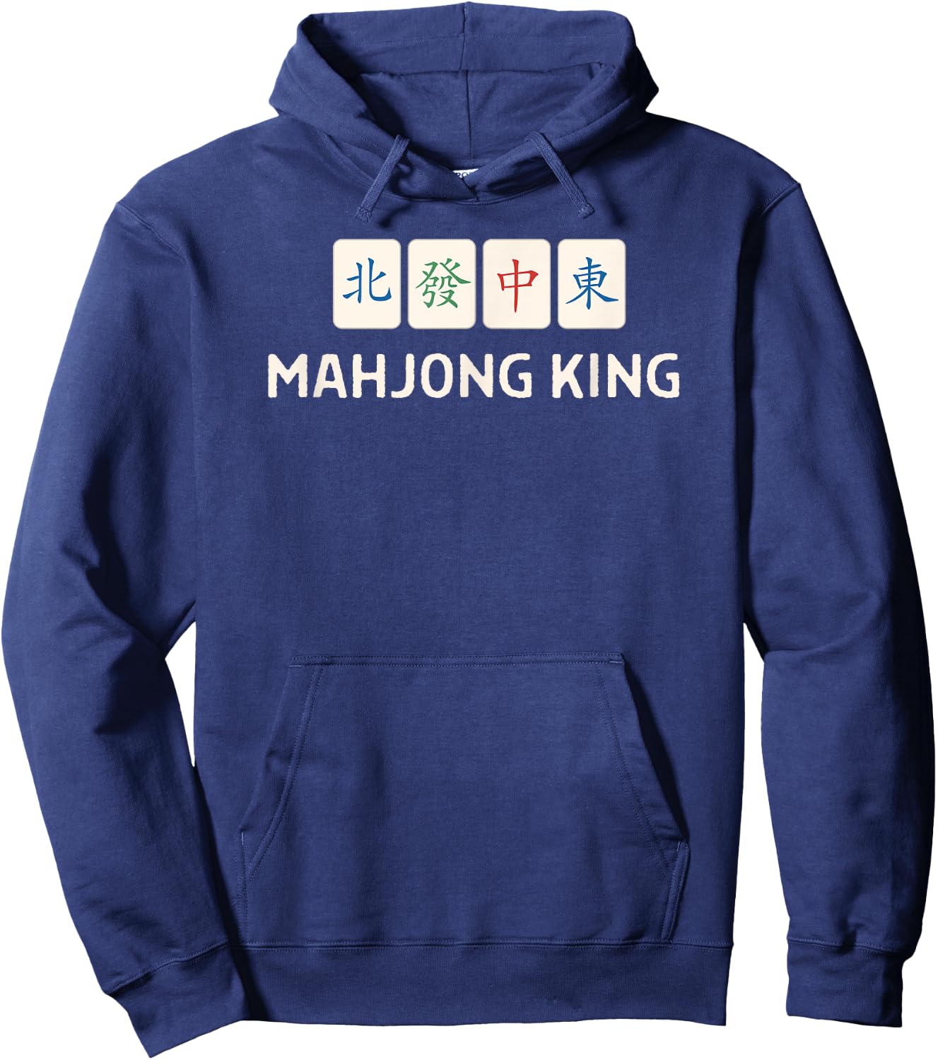 Mahjong King Quote Outfit Men Hoodie - Hoodie | Navy