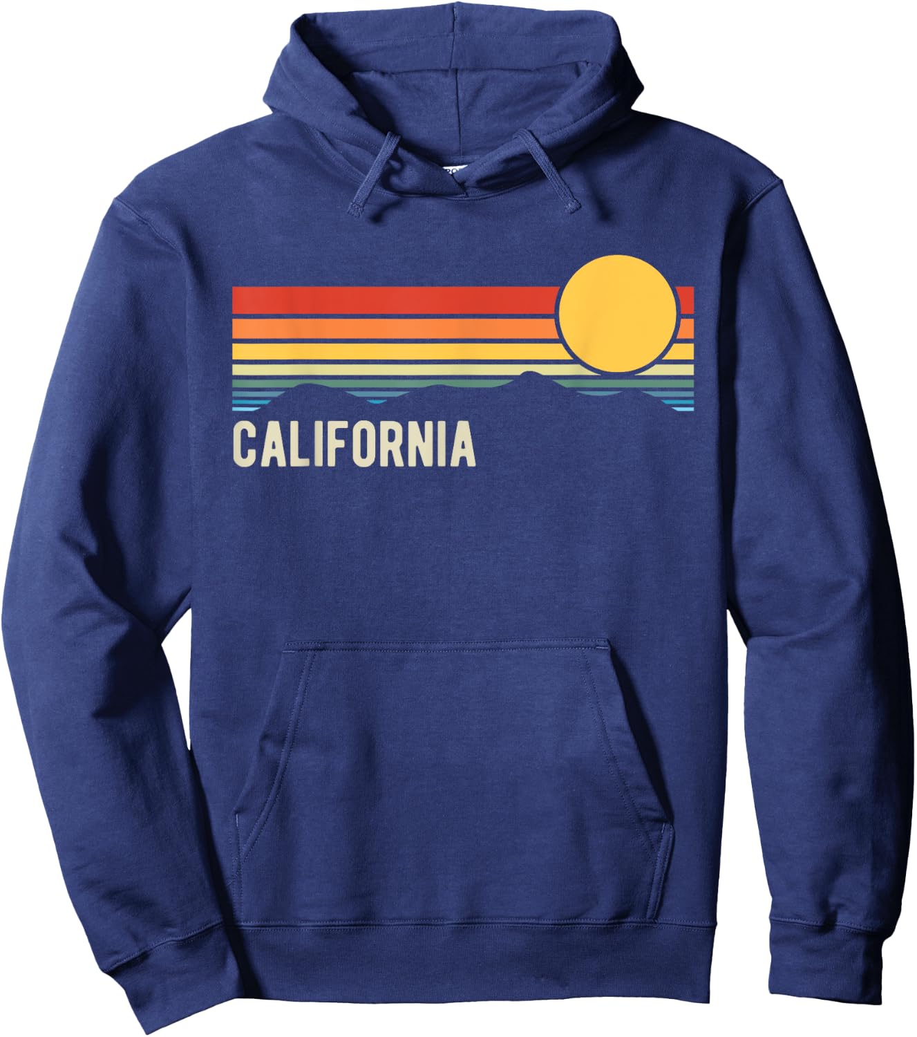 California USA Retro Sunset Style Design Hoodie - Hoodie | Navy