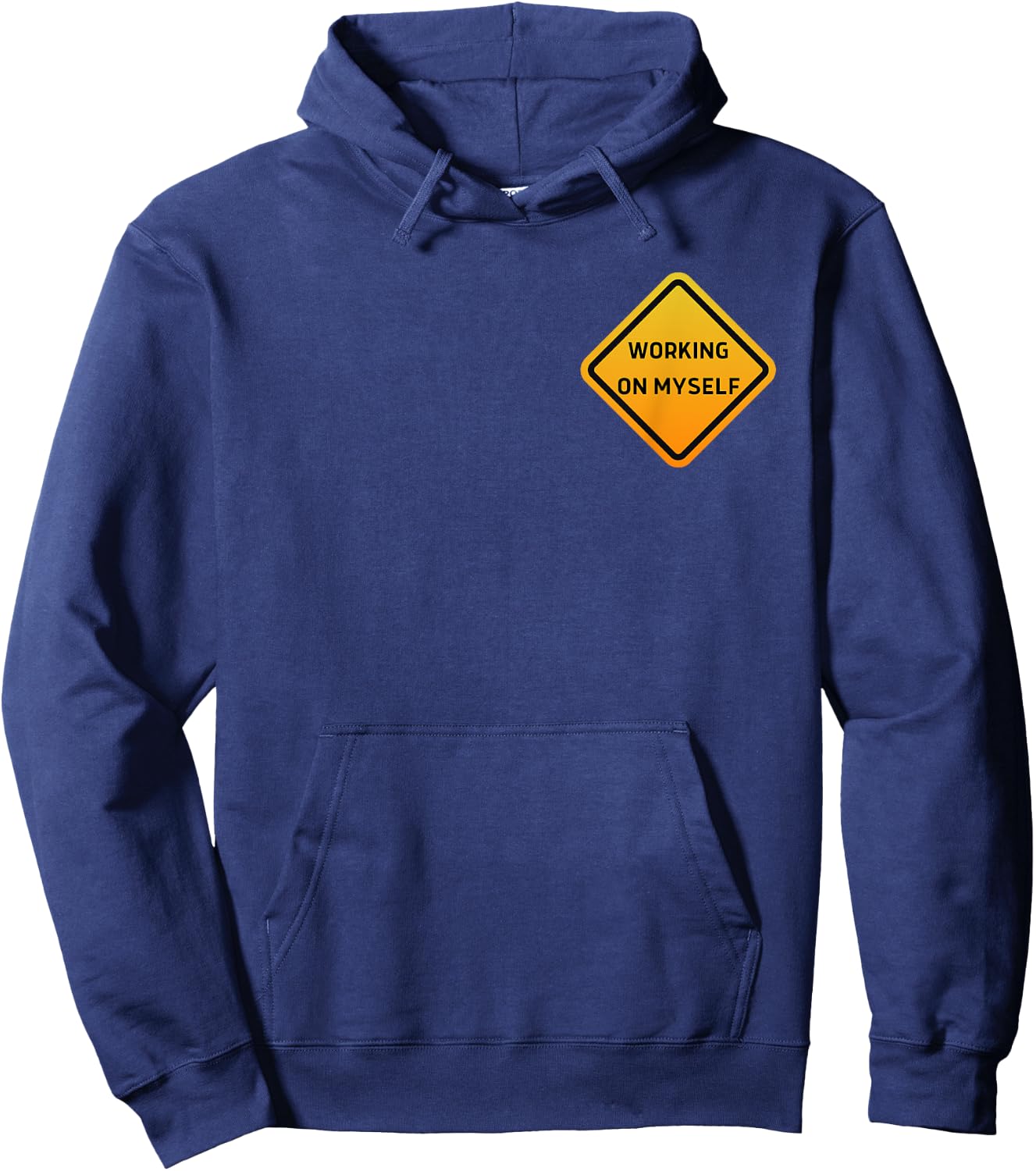 Gym Pump Cover Working on Myself Graphic Hoodie - Hoodie | Navy