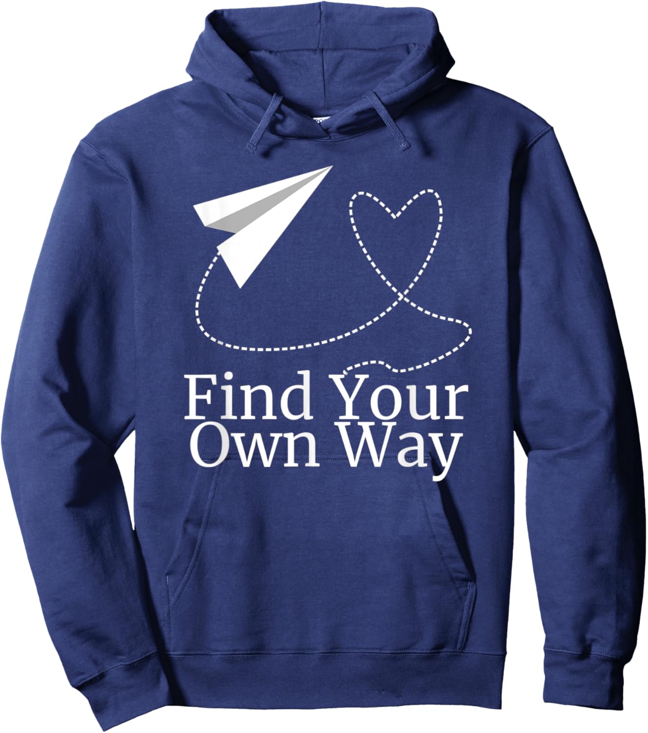 Find Your Own Way Airplane Heart Path Hoodie - Hoodie | Navy