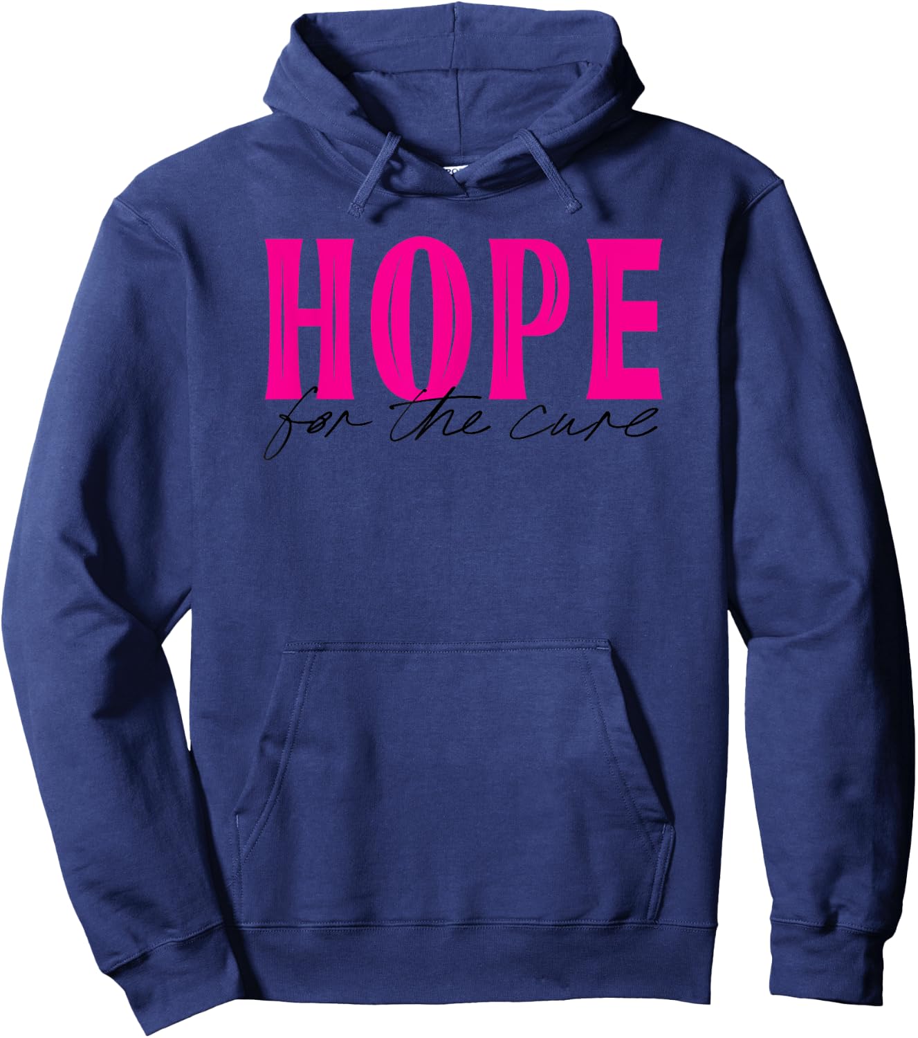 Hope for the Cure Pink Breast Cancer Awareness Hoodie - Hoodie | Navy