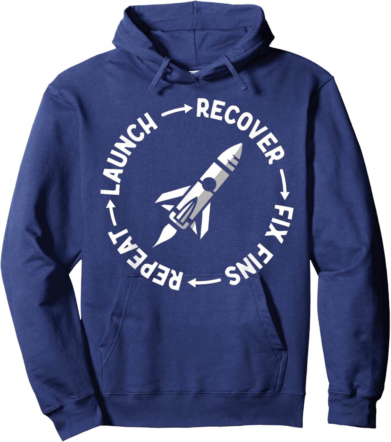 Model Rocket Rocketry Funny Launch and Crash Hoodie - Hoodie | Navy