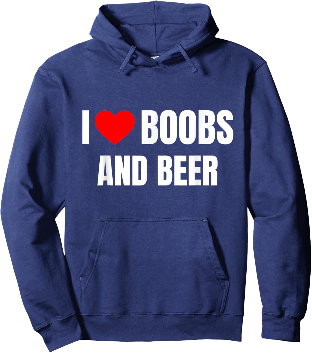 I Heart Boobs and Beer Love Funny Gag Trucker Hoodie - Hoodie | Navy