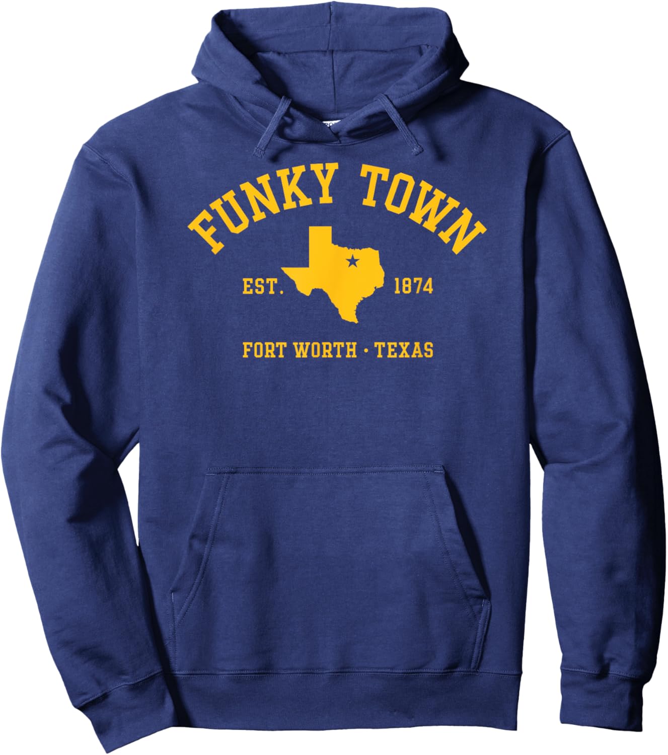 FUNKY TOWN Fort Worth TX Athletic Design Hoodie - Hoodie | Navy