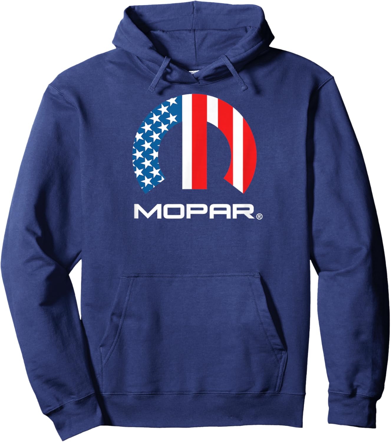 Mopar American Flag White Logo Hoodie - Hoodie | Navy