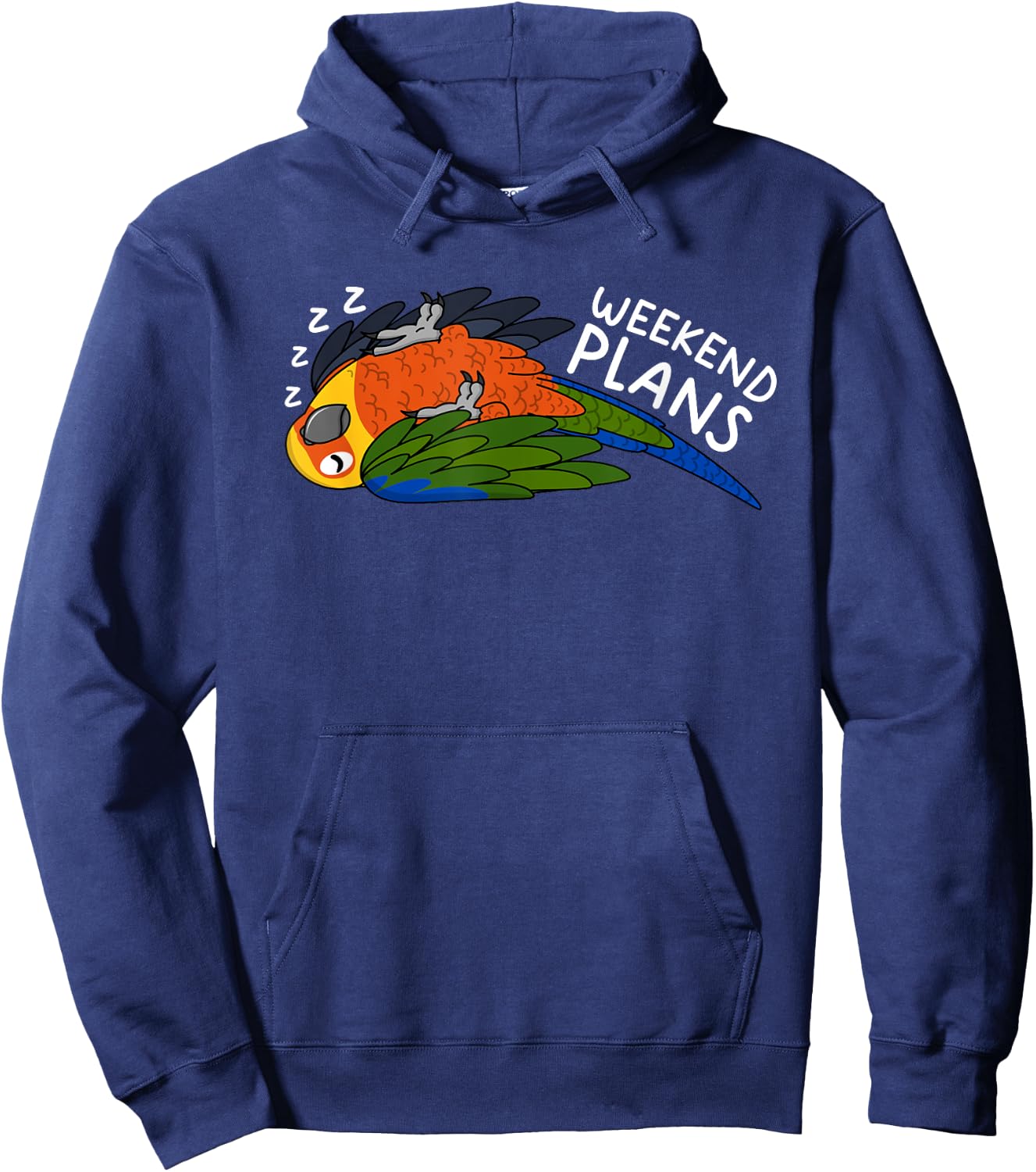 Weekend Plans Parrot I Sleeping Jenday Conure Hoodie - Hoodie | Navy