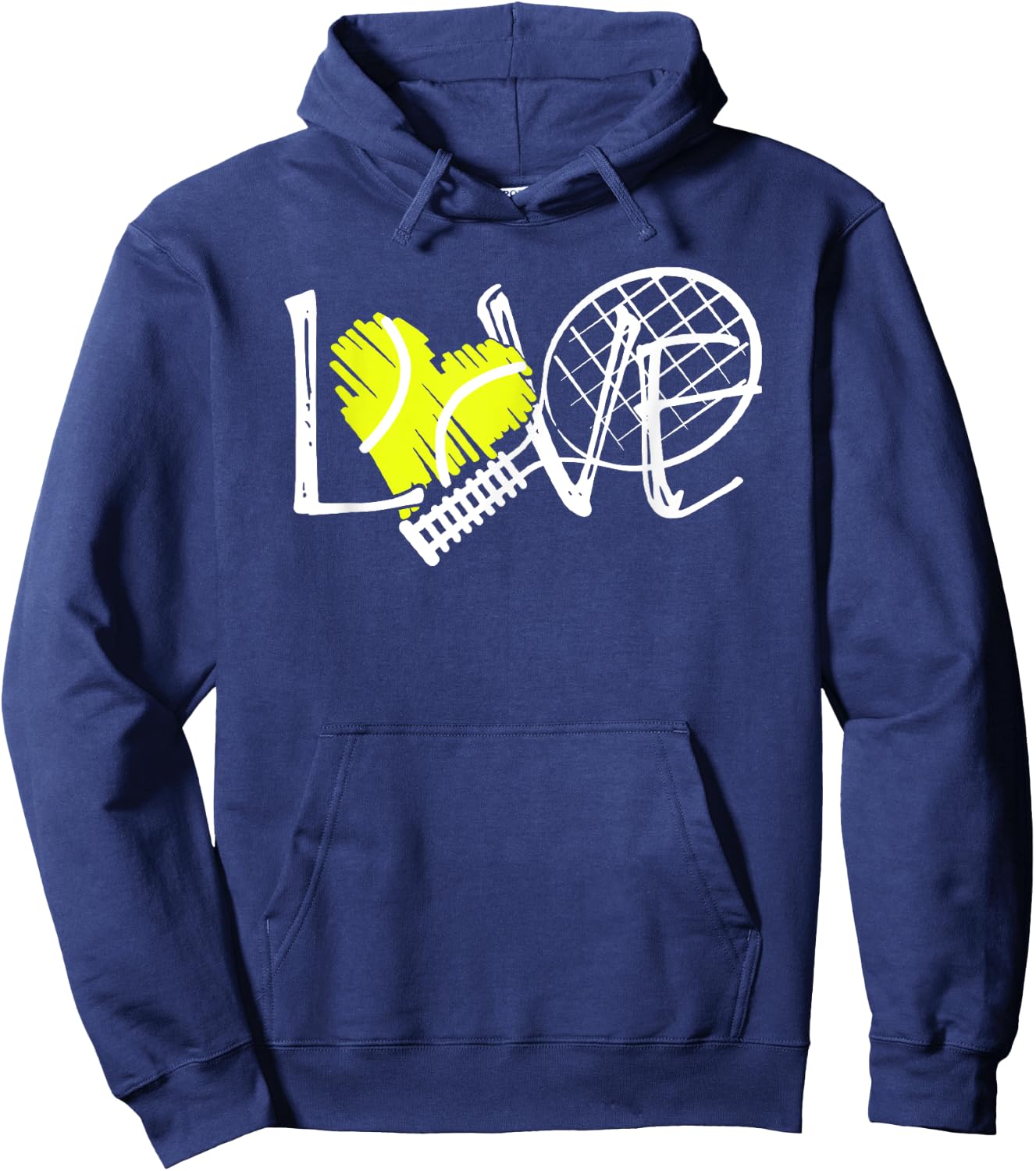 Women's Tennis Love Print Hoodie - Hoodie | Navy