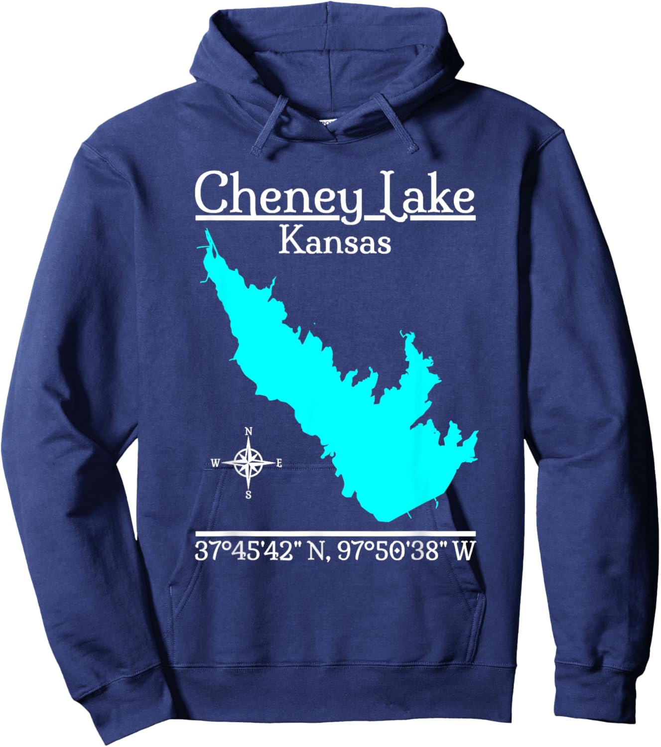 Cheney Lake, Kansas Hoodie - Hoodie | Navy