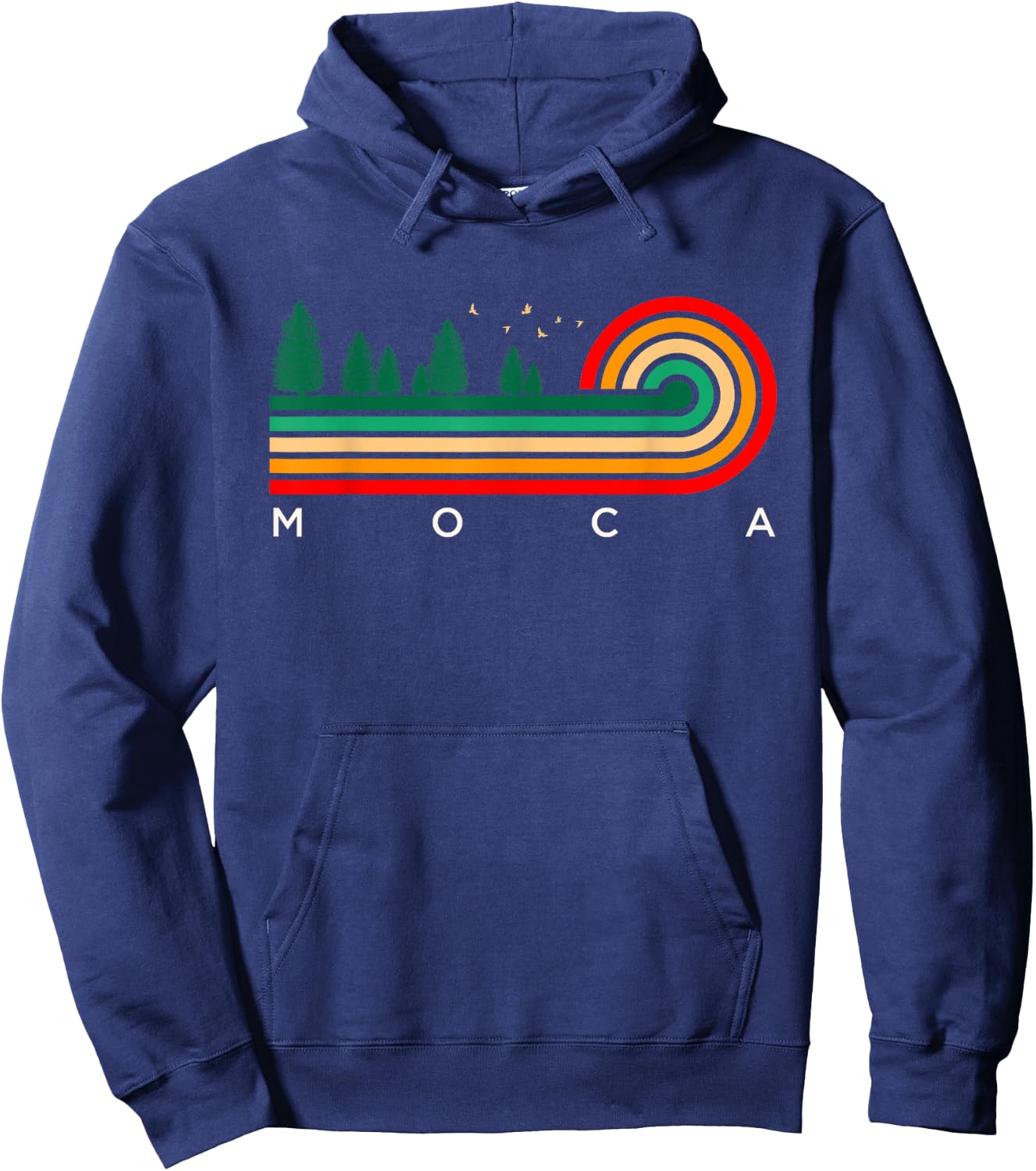 Evergreen Vintage Stripes Moca, Puerto Rico Hoodie - Hoodie | Navy