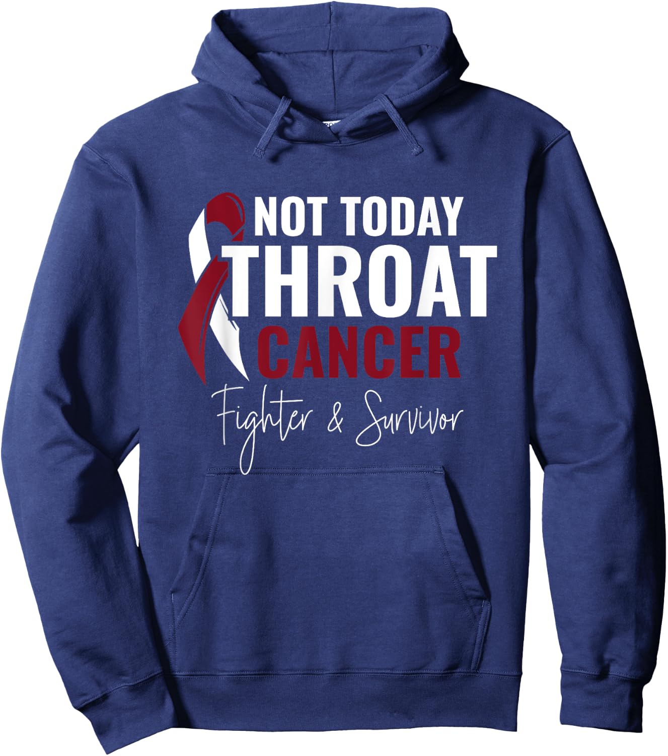Not Today Cancer Throat Cancer Awareness Hoodie - Hoodie | Navy
