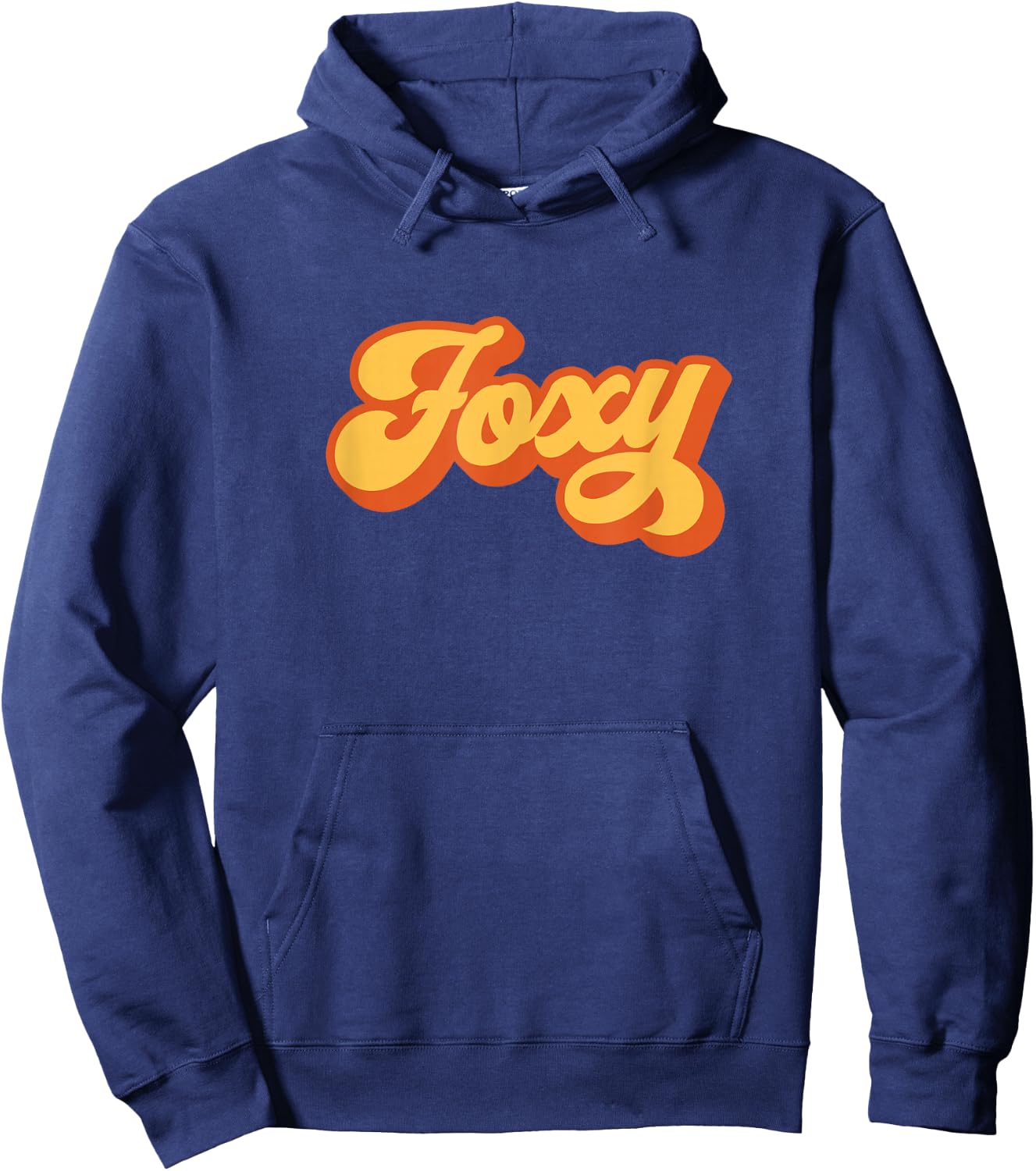Foxy Red Orange Groovy Retro Vintage Funny Hoodie - Hoodie | Navy
