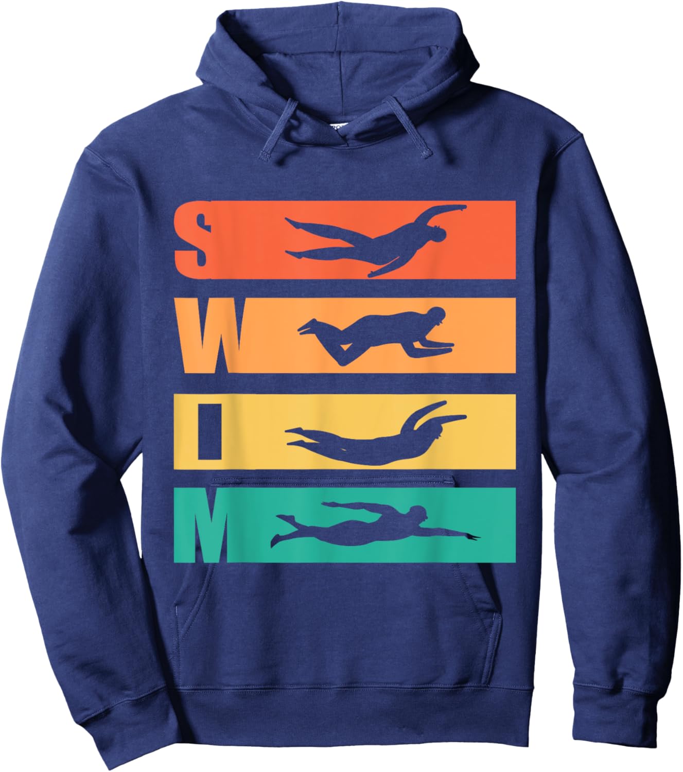 Funny Swim Retro Vintage Swimming For Swimmers Hoodie - Hoodie | Navy