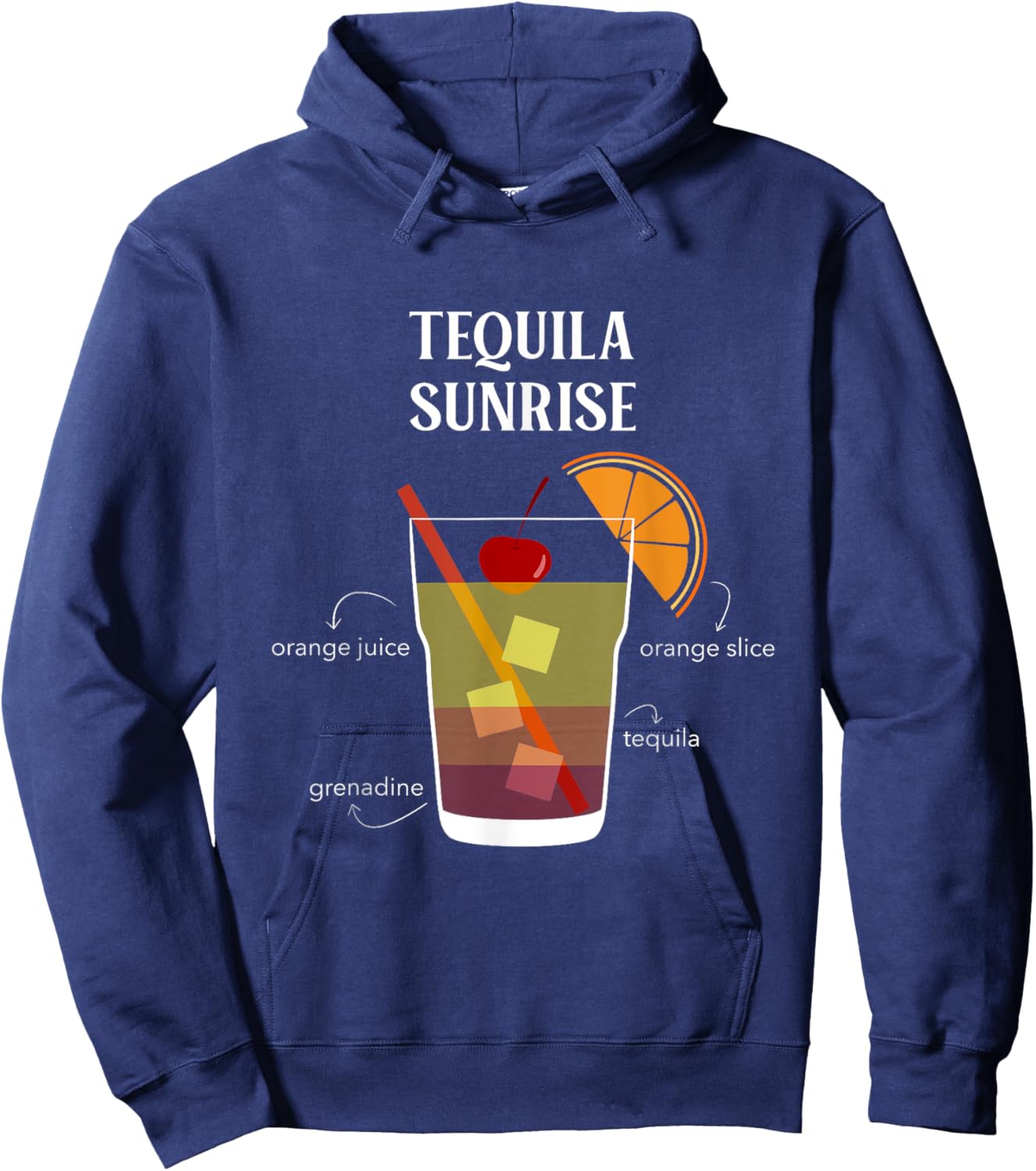 Tequila Sunrise Cocktail Team Tequila Hoodie - Hoodie | Navy
