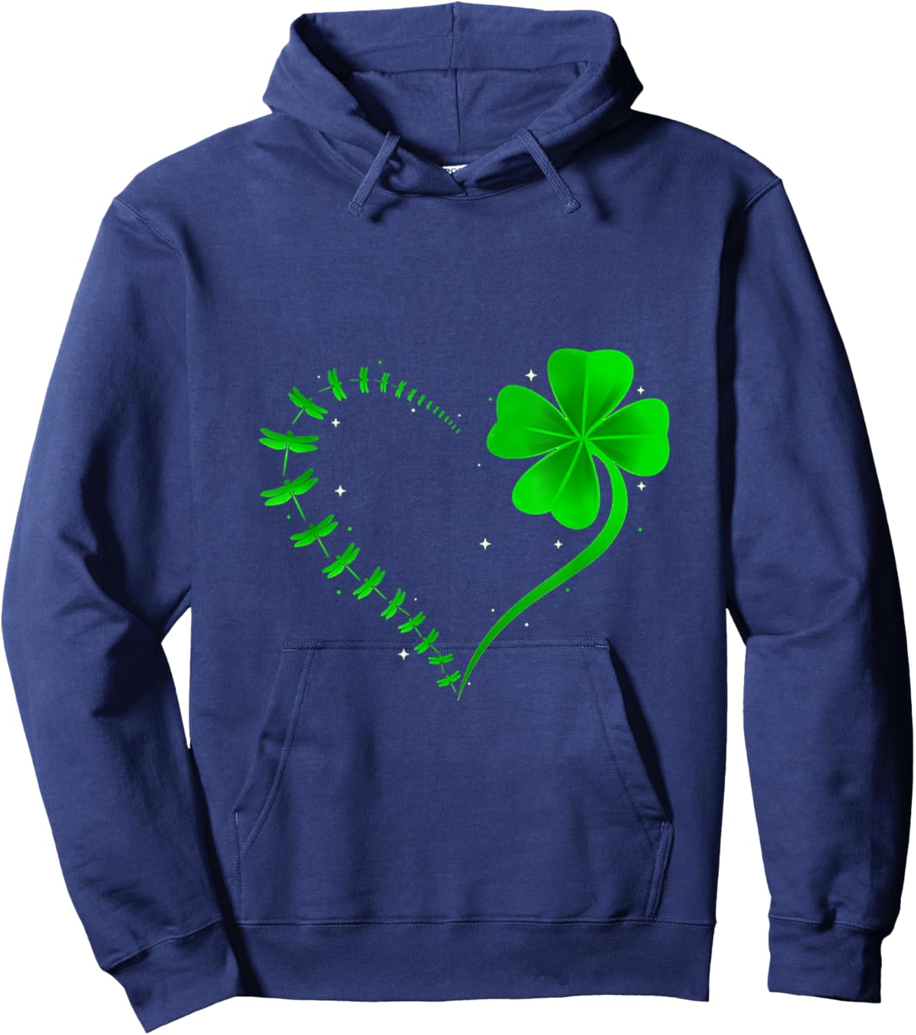 Dragonfly Heart Irish Shamrock Heart Hoodie - Hoodie | Navy